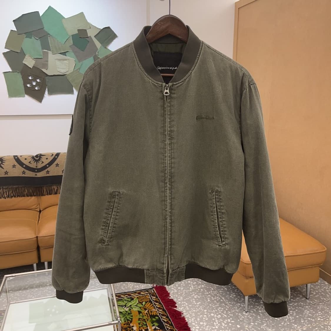 퀵실버 빈티지 오버핏 피그먼트 봄버 블루종 자켓 100 C06181 상품이미지2