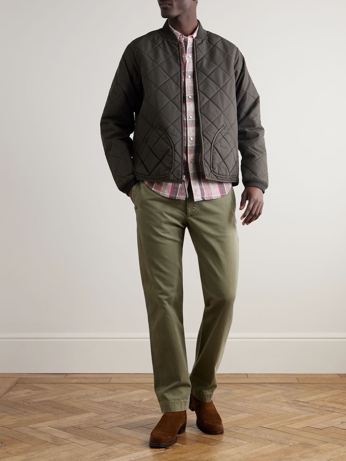 더블알엘/ BENTON 퀼팅 봄버 자켓 빈티지블랙/ L 상품이미지4