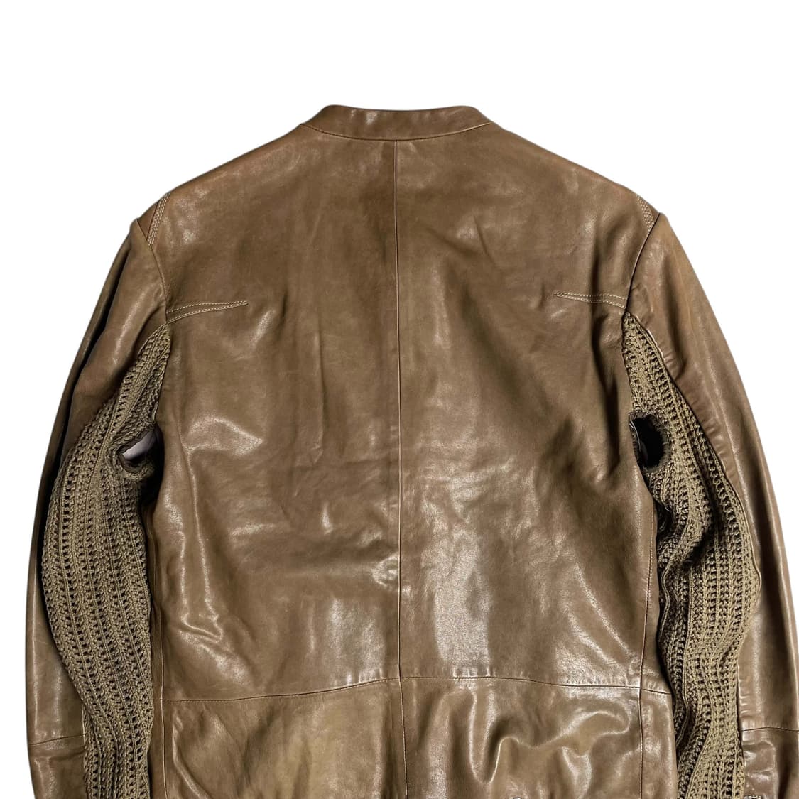 Diesel black gold 슬리브 니트 포인트 레더 자켓 상품이미지7