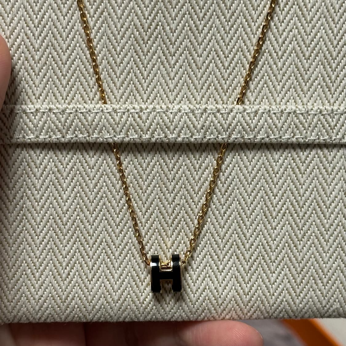 [풀구성] 에르메스 팝아슈 미니 목걸이 블랙 로즈골드 상품이미지2