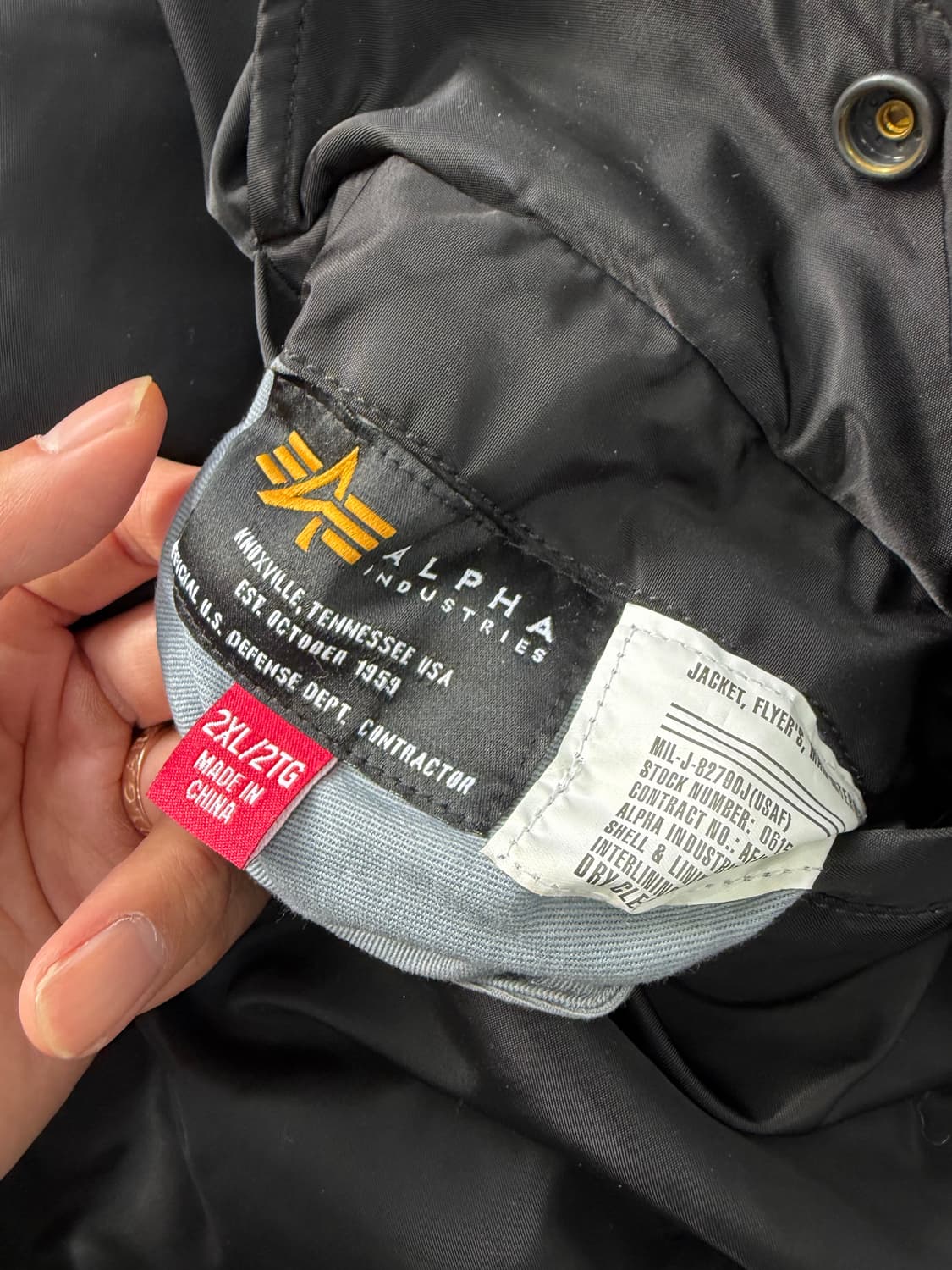 정품) 알파인더스트리 MA-1 블랙 패치 봄버 자켓 XXL 상품이미지7