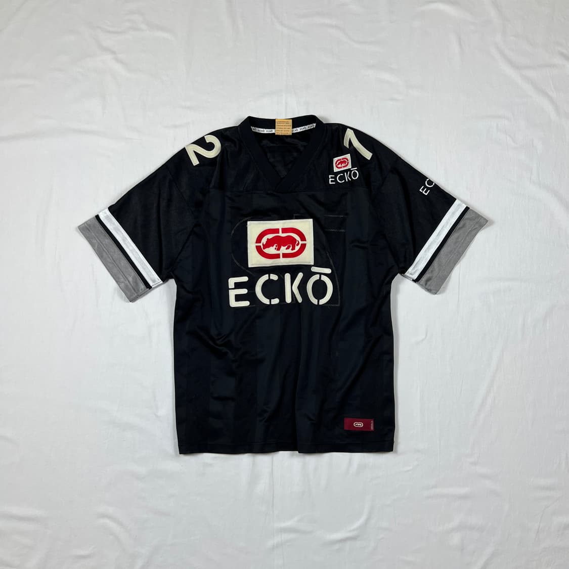 90’s 에코언리미티드 ecko unltd 로고 반팔 메쉬져지 상품이미지1