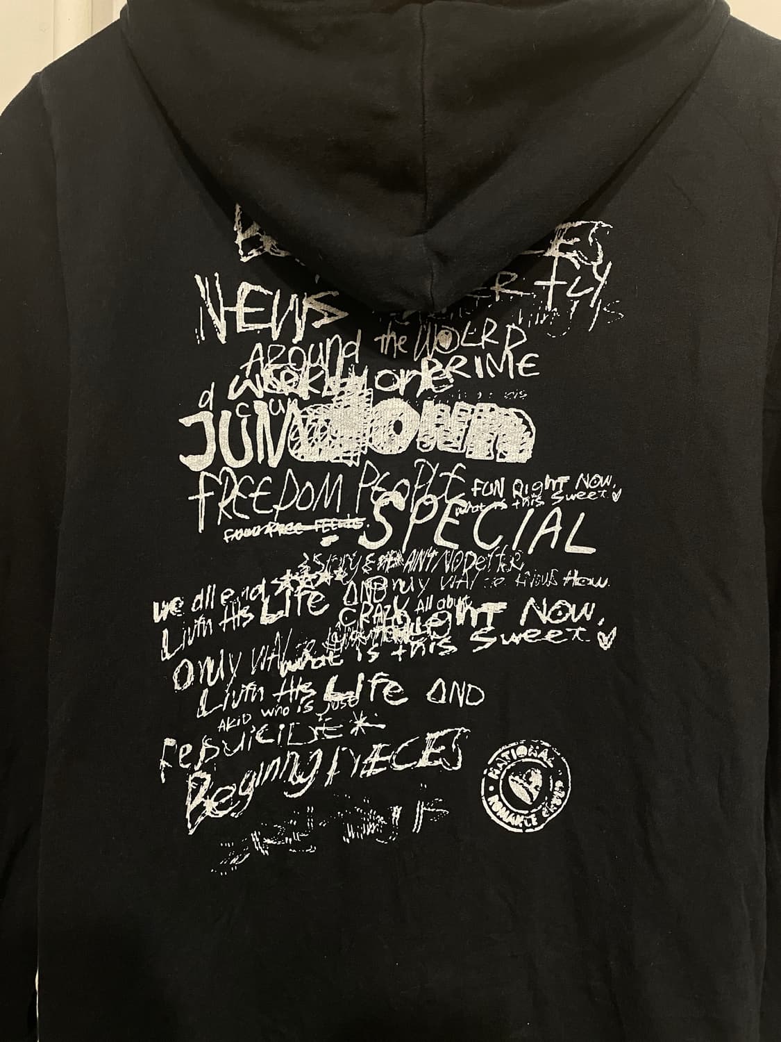 스컬 레터링 프린팅 블랙 후드집업 펑크 상품이미지7