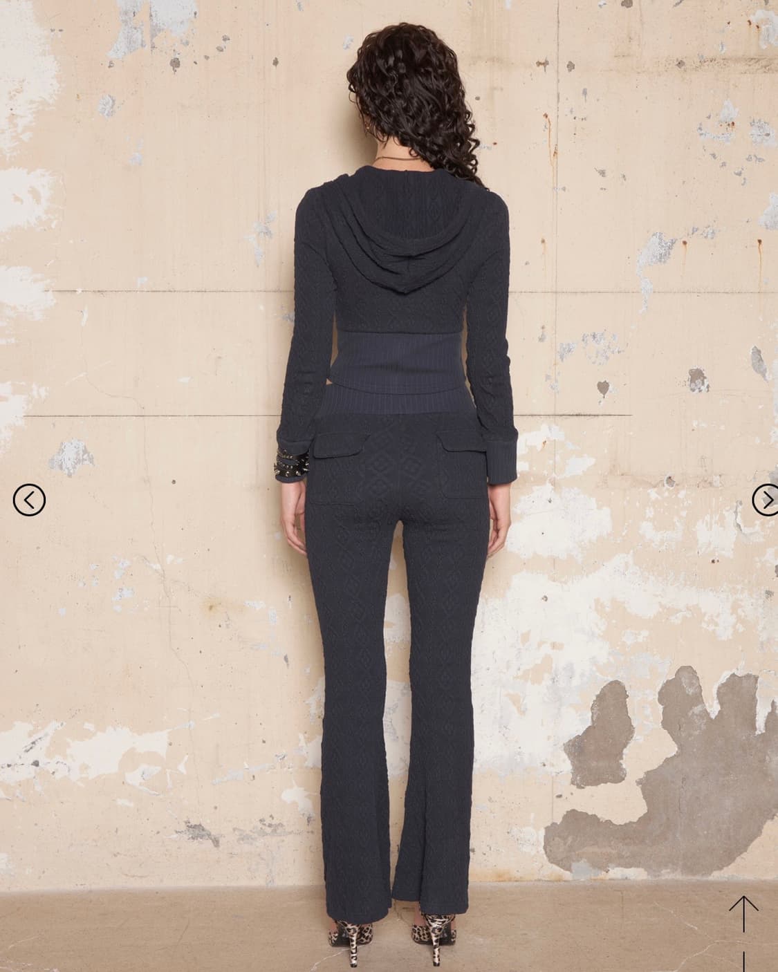Hillda Textured Knit Training Pants Navy 상품이미지3