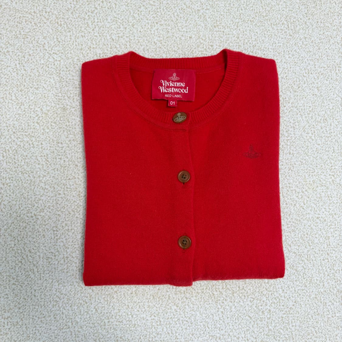 신상 비비안웨스트우드 베이직 울 가디건-레드 상품이미지1