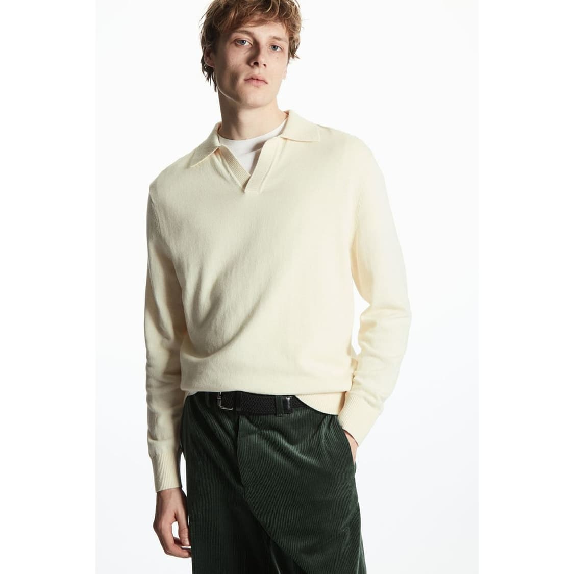 코스 COS 오픈 칼라 니트 탑 상품이미지1