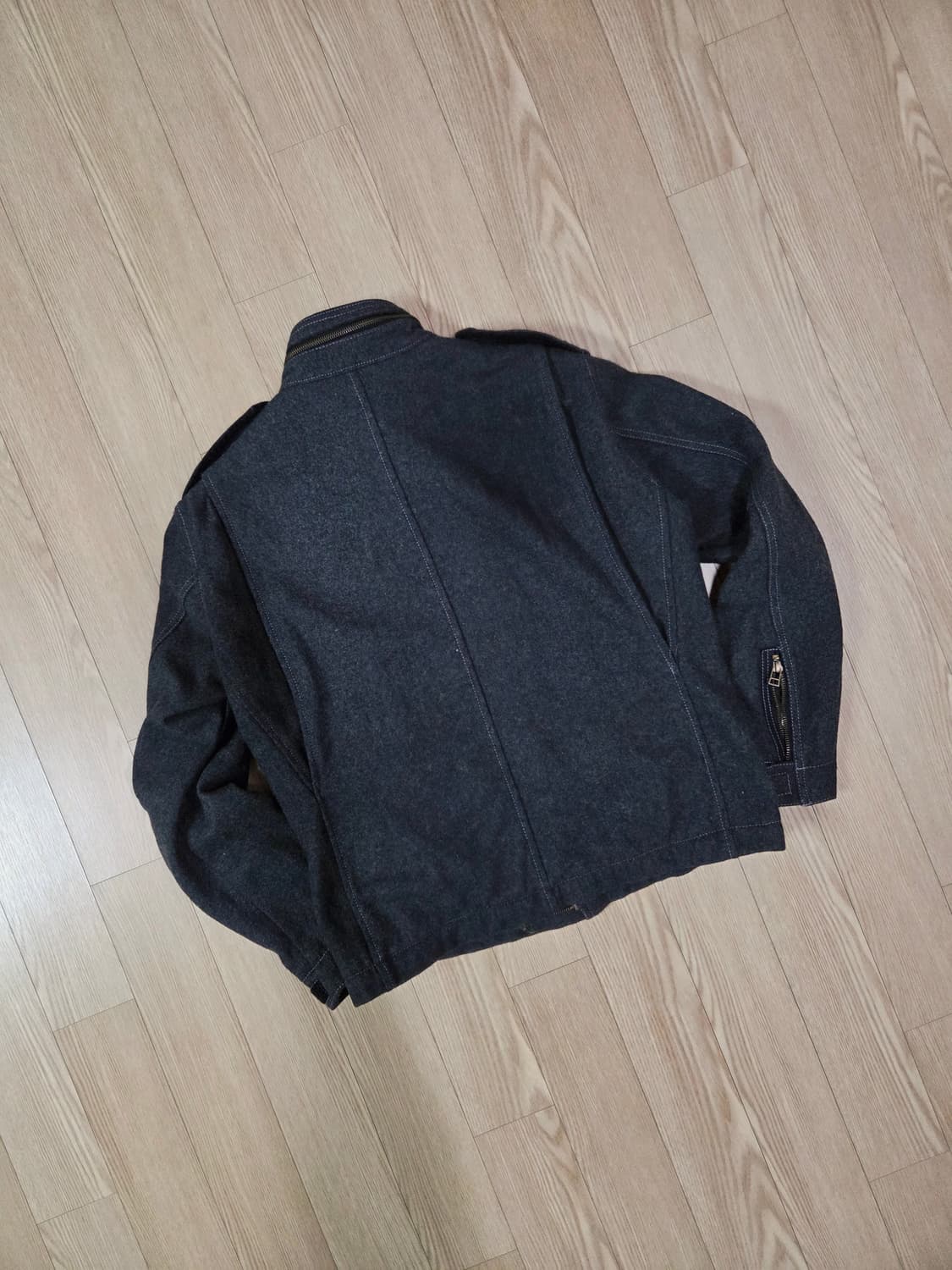 KU JAPAN 차콜 그레이 디테일 울 재킷 상품이미지5