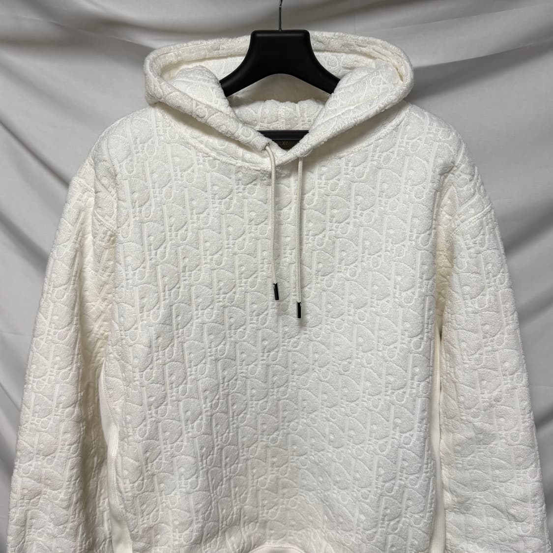 [S급/L] 디올 오블리크 코튼 테리 후드티 화이트 상품이미지2