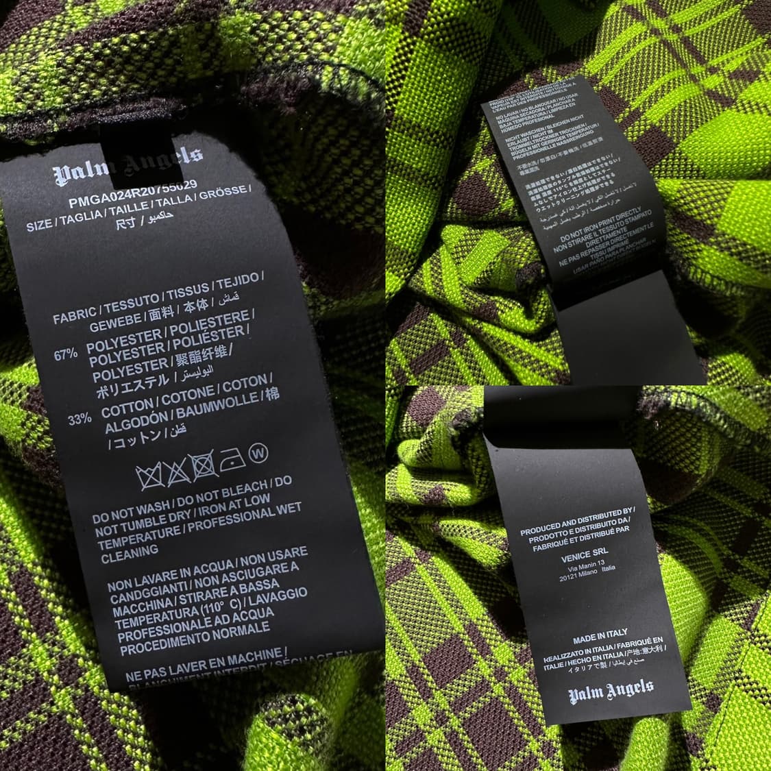 Palm Angels 팜엔젤스 백 스펠아웃 플란넬 체크 상품이미지9