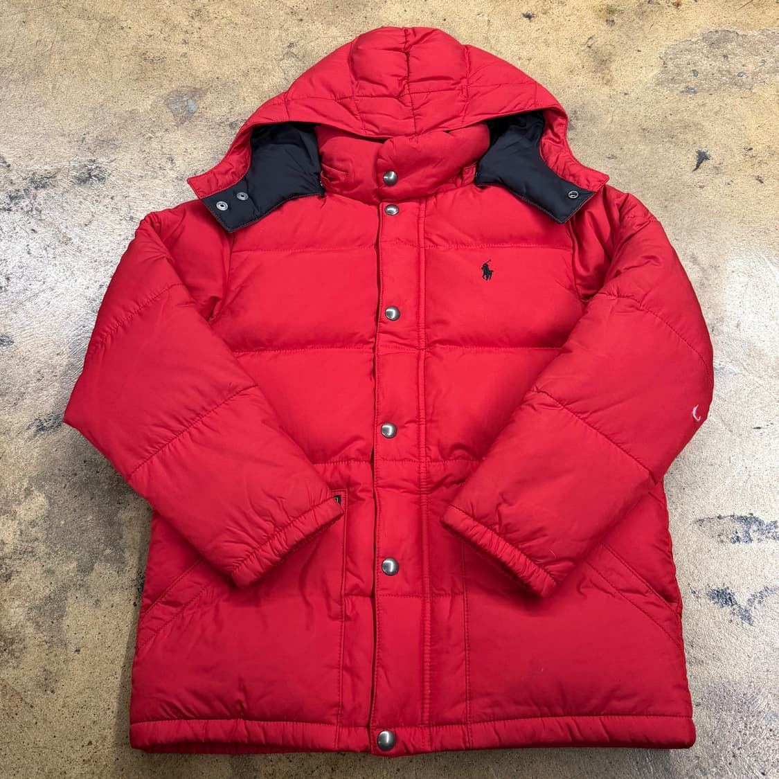 [정품/M] 폴로 랄프로렌 레드 후드 패딩 점퍼 b14 상품이미지2
