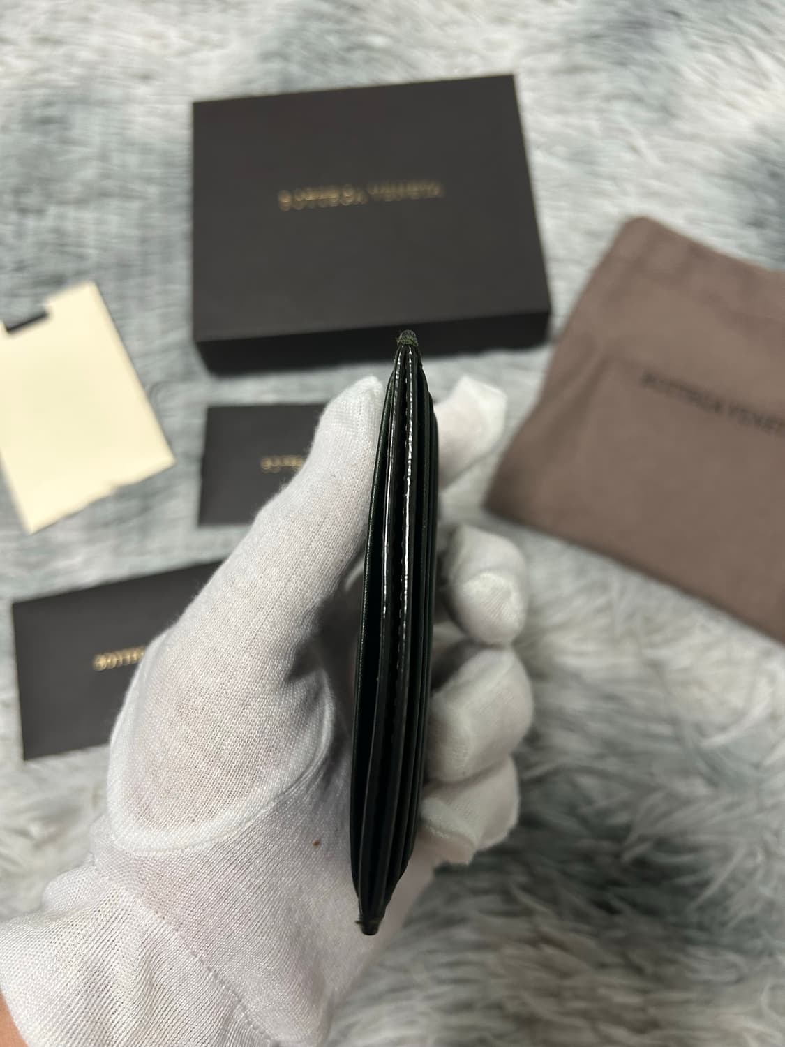 [당일발송] 보테가베네타 인트레치아토 카드지갑 딥 그린 상품이미지6