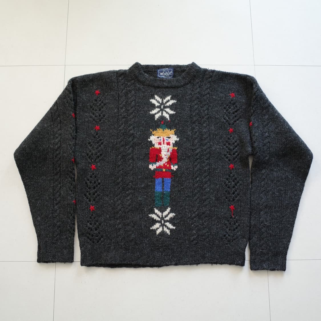 90s 울리치 빈티지 병정 자수 패턴 니트 (Woman) XL 상품이미지1