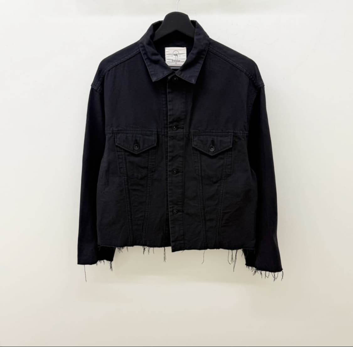 부후토 bukht 컷 오프 블랙 데님 자켓 상품이미지3