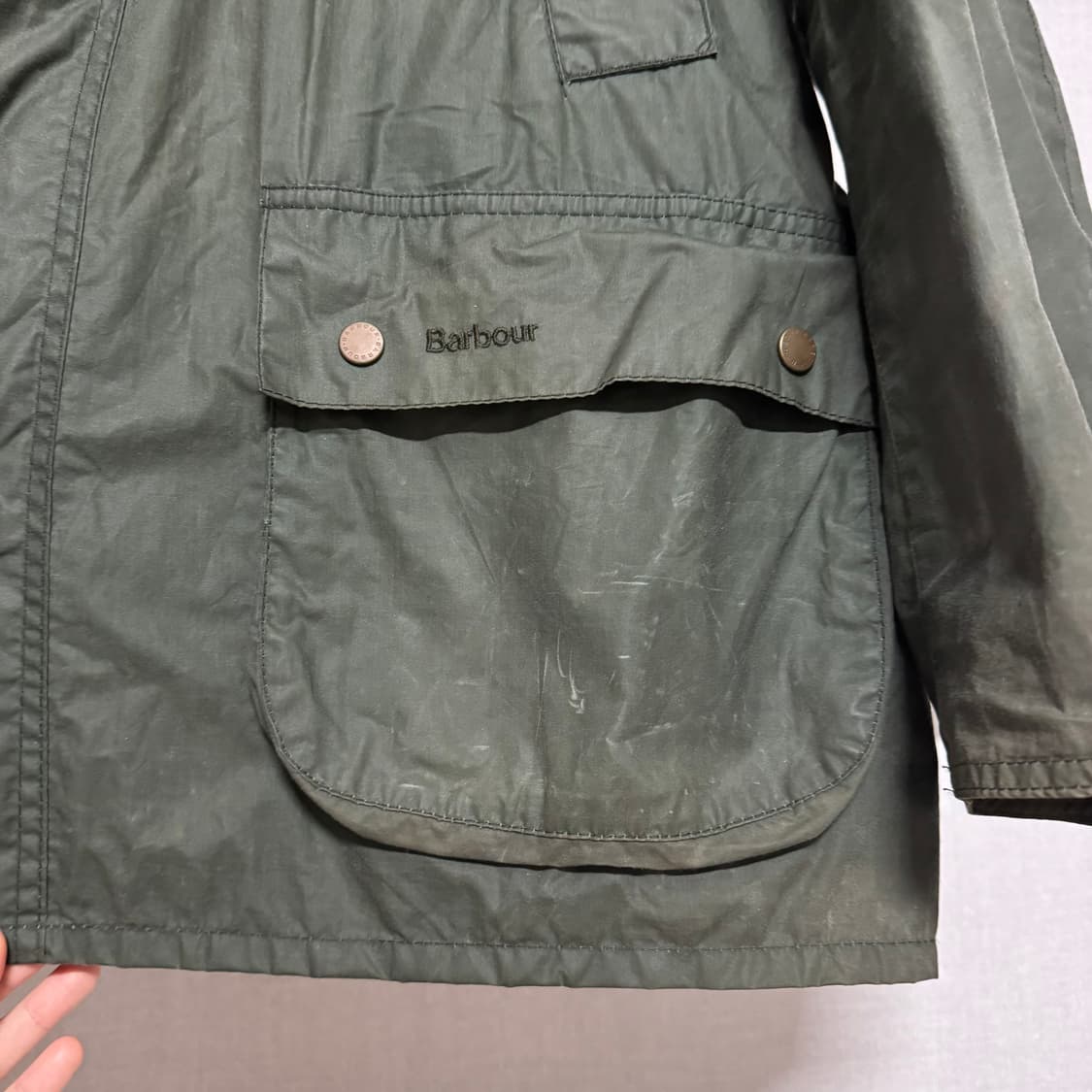 바버 왁스 자켓 올리브 XL 상품이미지5