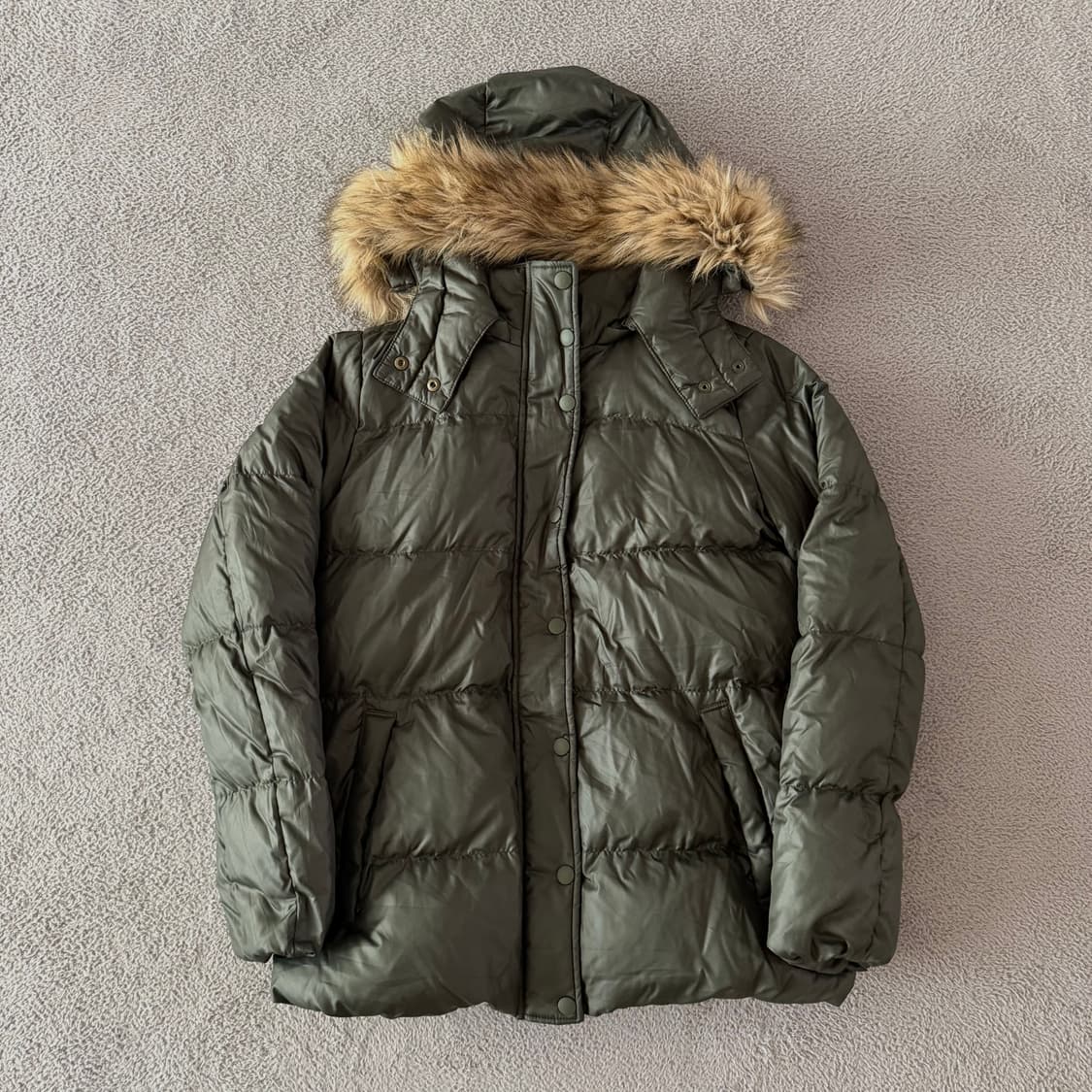Vintage khaki fur jacket 상품이미지1