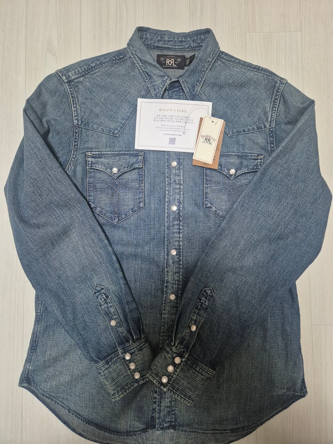 더블알엘 RRL 슬림핏 데님 웨스턴 셔츠 L 상품이미지1