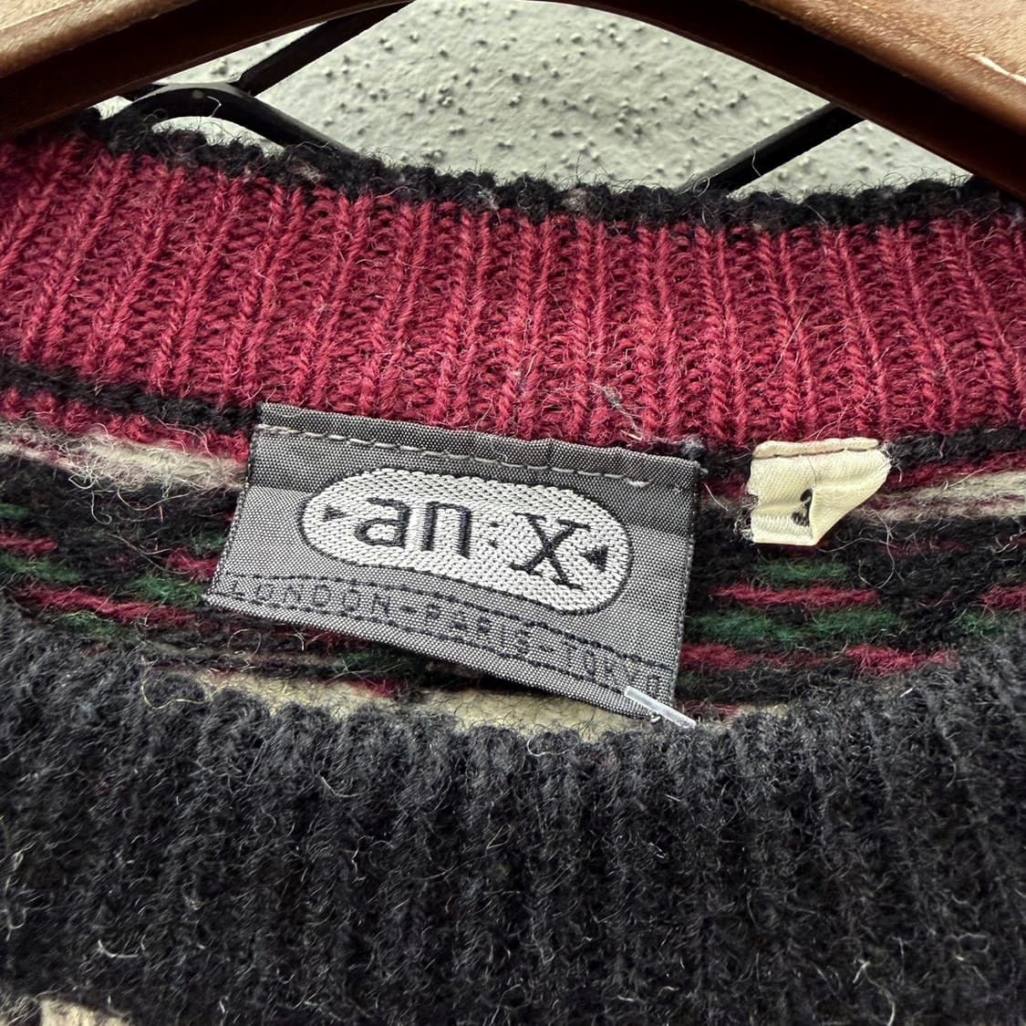 USA VINTAGE 페어아일 울니트 패턴 자수 디테일 멀티컬러 상품이미지6