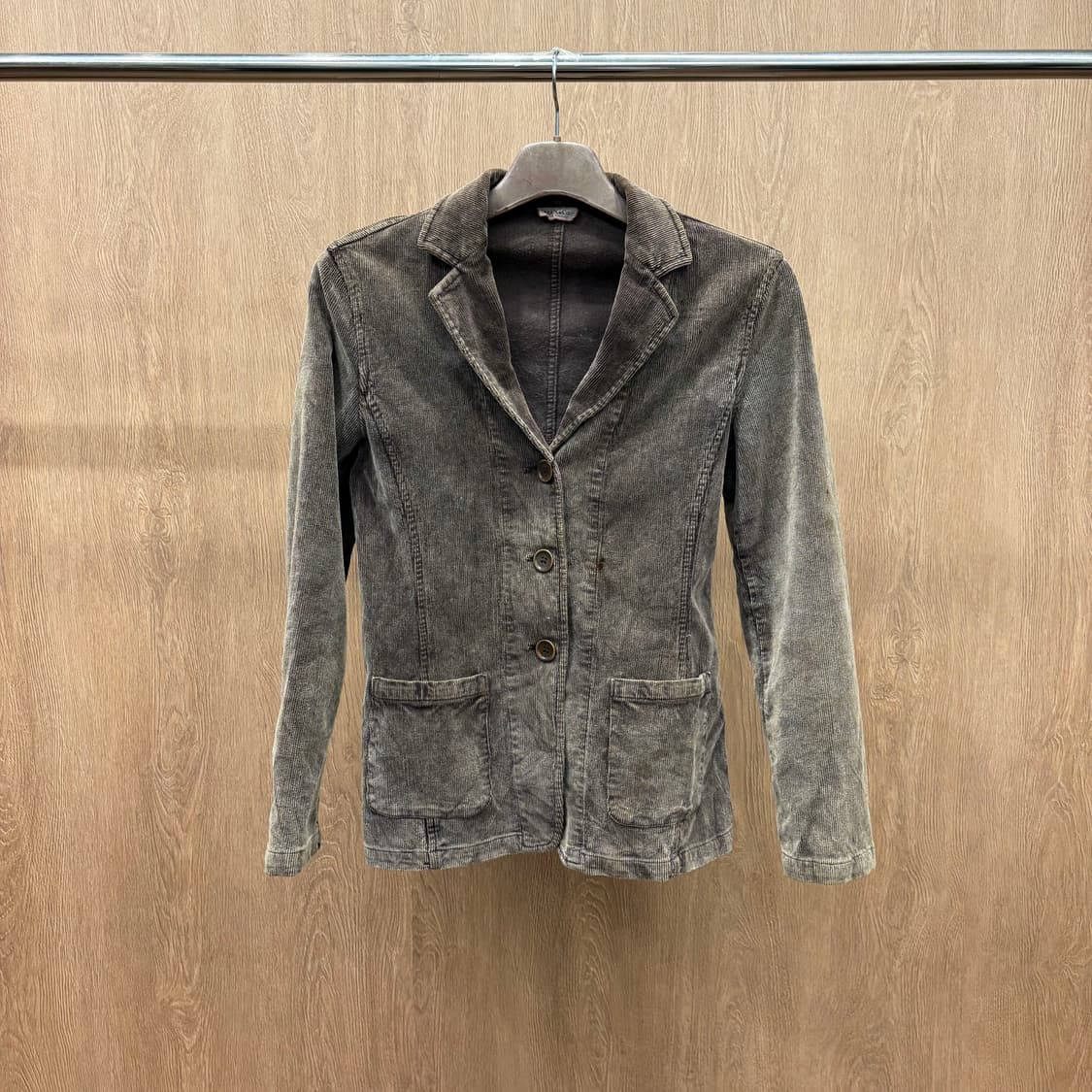 막스앤코 코튼 블레이저 자켓 싱글 브레스티드 코듀로이 디테일 딥브라운 상품이미지2