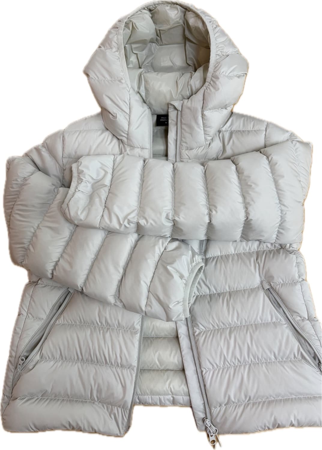 택포) 무신사 스탠다드 시티 레저 후디드 라이트 다운 재킷 스톤 화이트M 상품이미지2