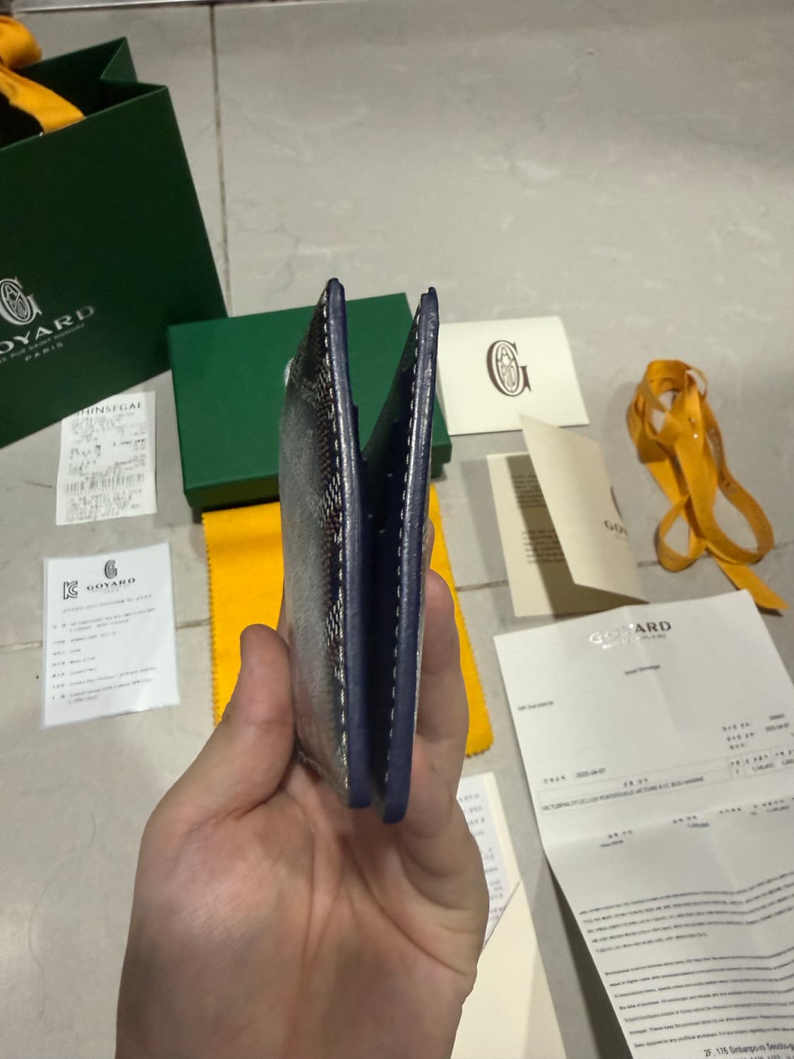 [백화점판,풀박스] 25년식 고야드 빅투와르 네이비 반지갑 상품이미지4