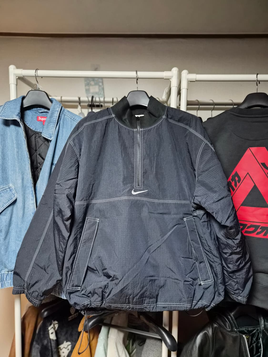 슈프림 X 나이키 립스탑 풀오버 블랙 상품이미지1