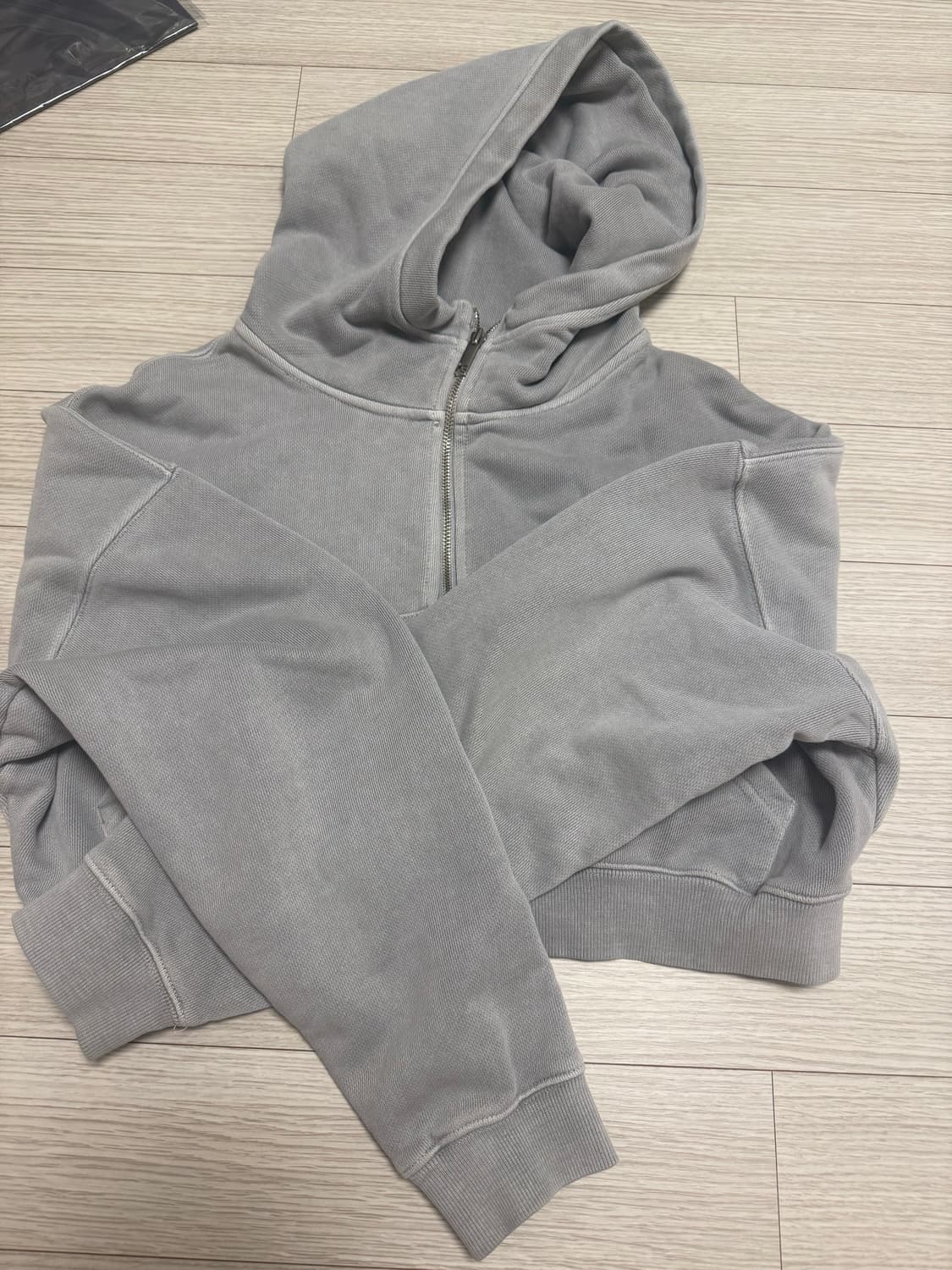 글로니 클래식 워시드 크롭 집업 그레이 상품이미지2