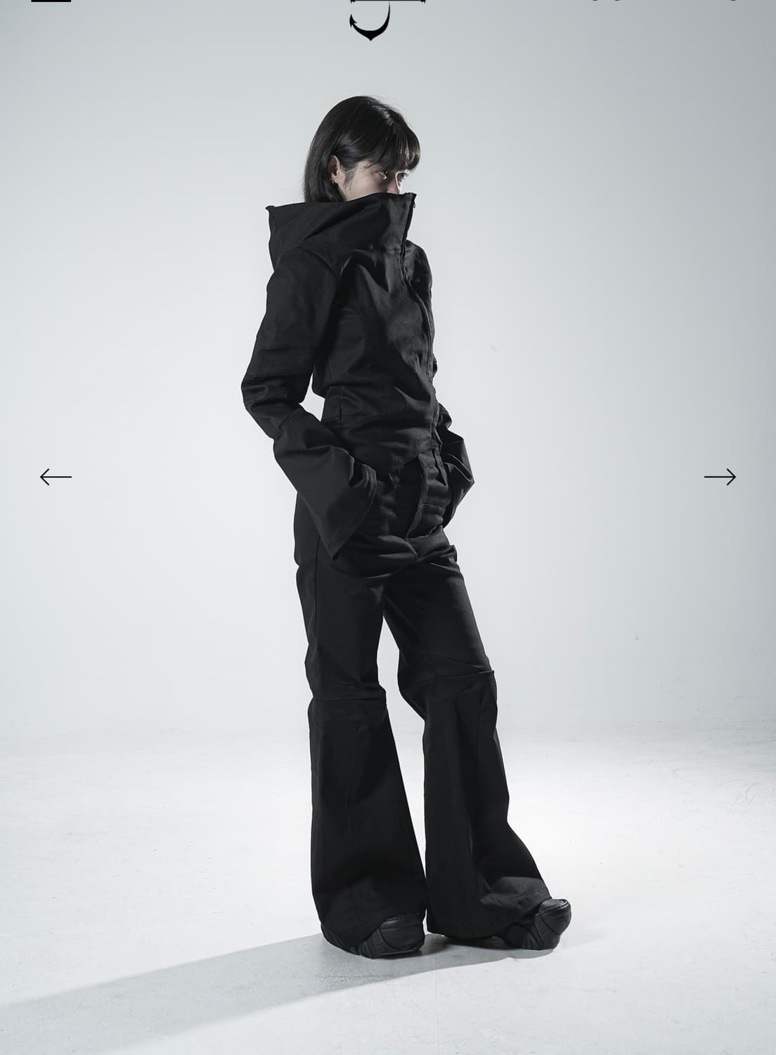 Junkpark 정크박 하이넥 언발란스 후드 자켓 블랙 상품이미지1