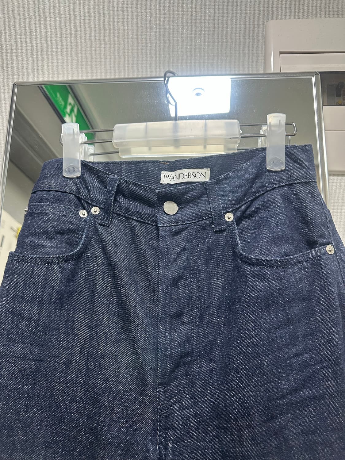 Jw anderson 생지 하이웨이스트 폴드업 와이드 데님 상품이미지3