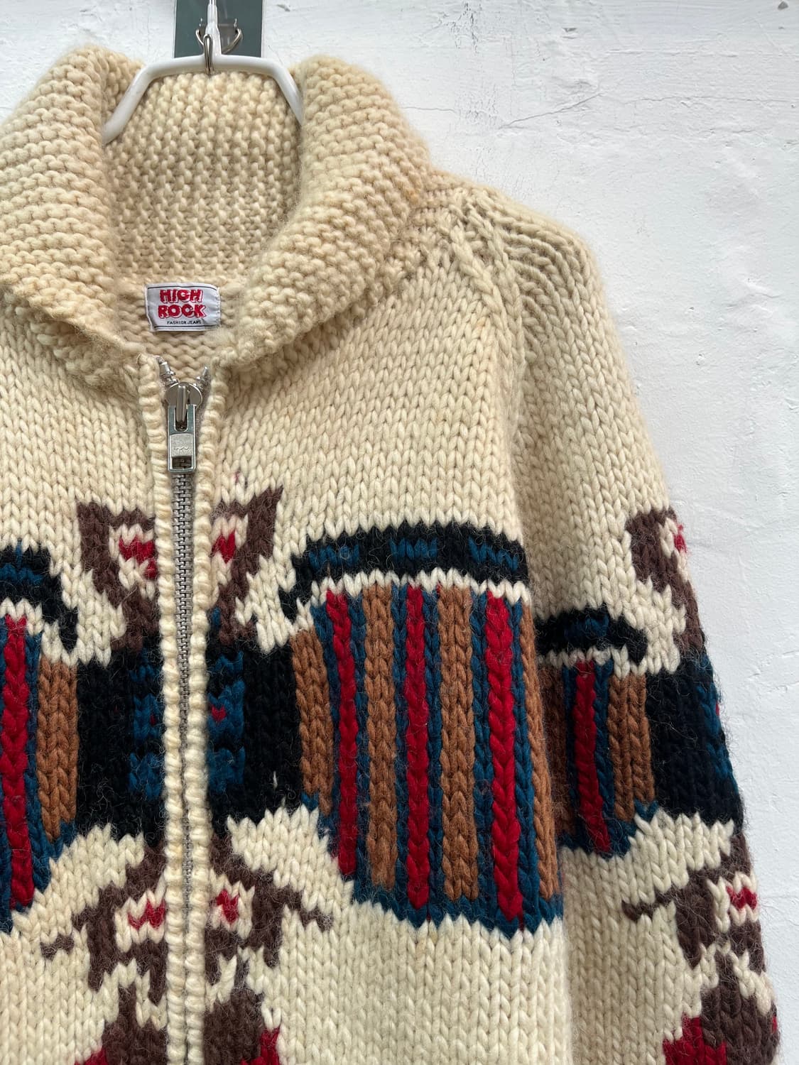 High Rock 숄 칼라 집업 울 니트 S 상품이미지2