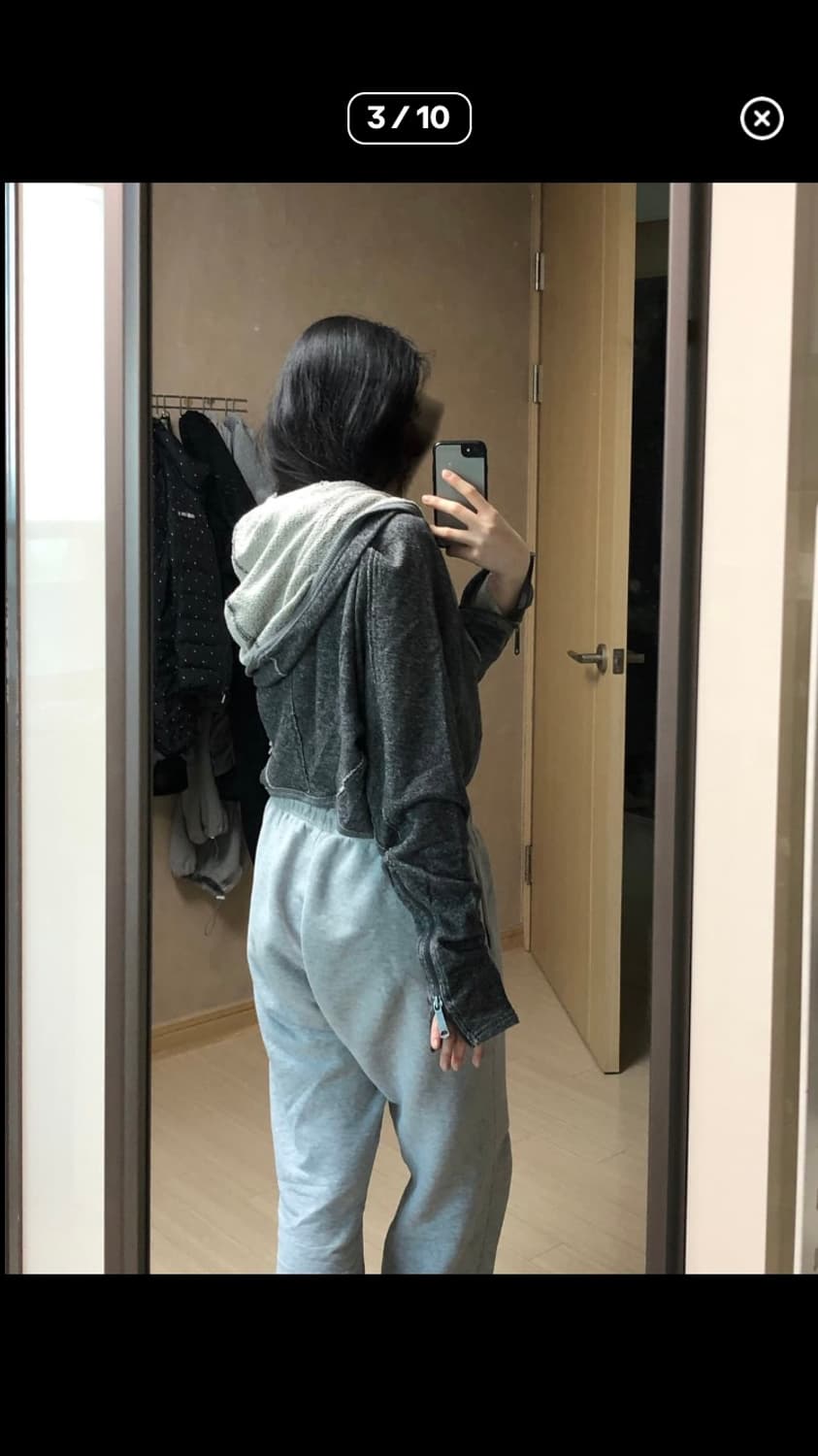 디젤 크롭 후드 볼레로 가디건 그레이 S 상품이미지10