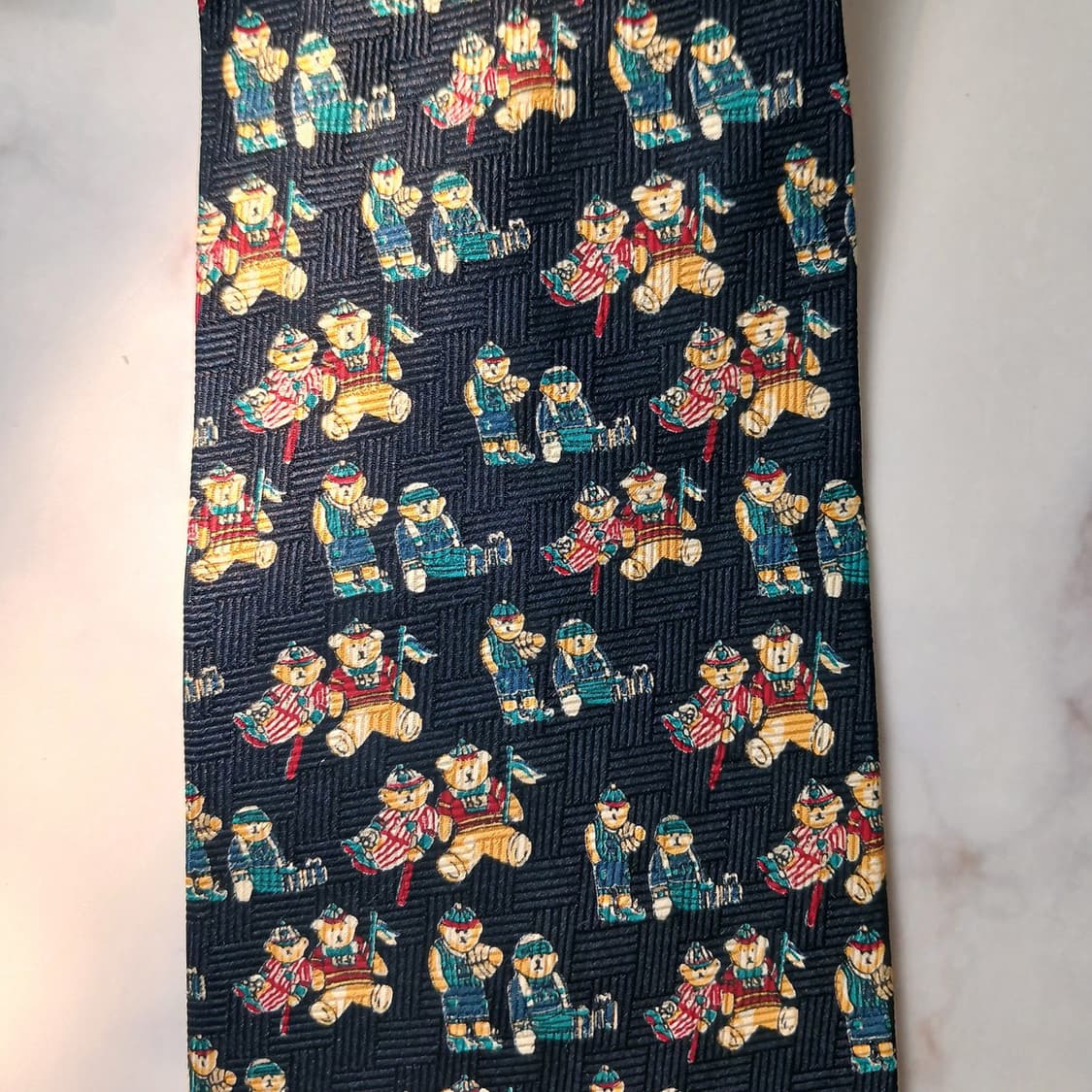 미쏘니 실크 베어 모티브 패턴 넥타이 9.2cm A+~A등급 E749
 상품이미지7