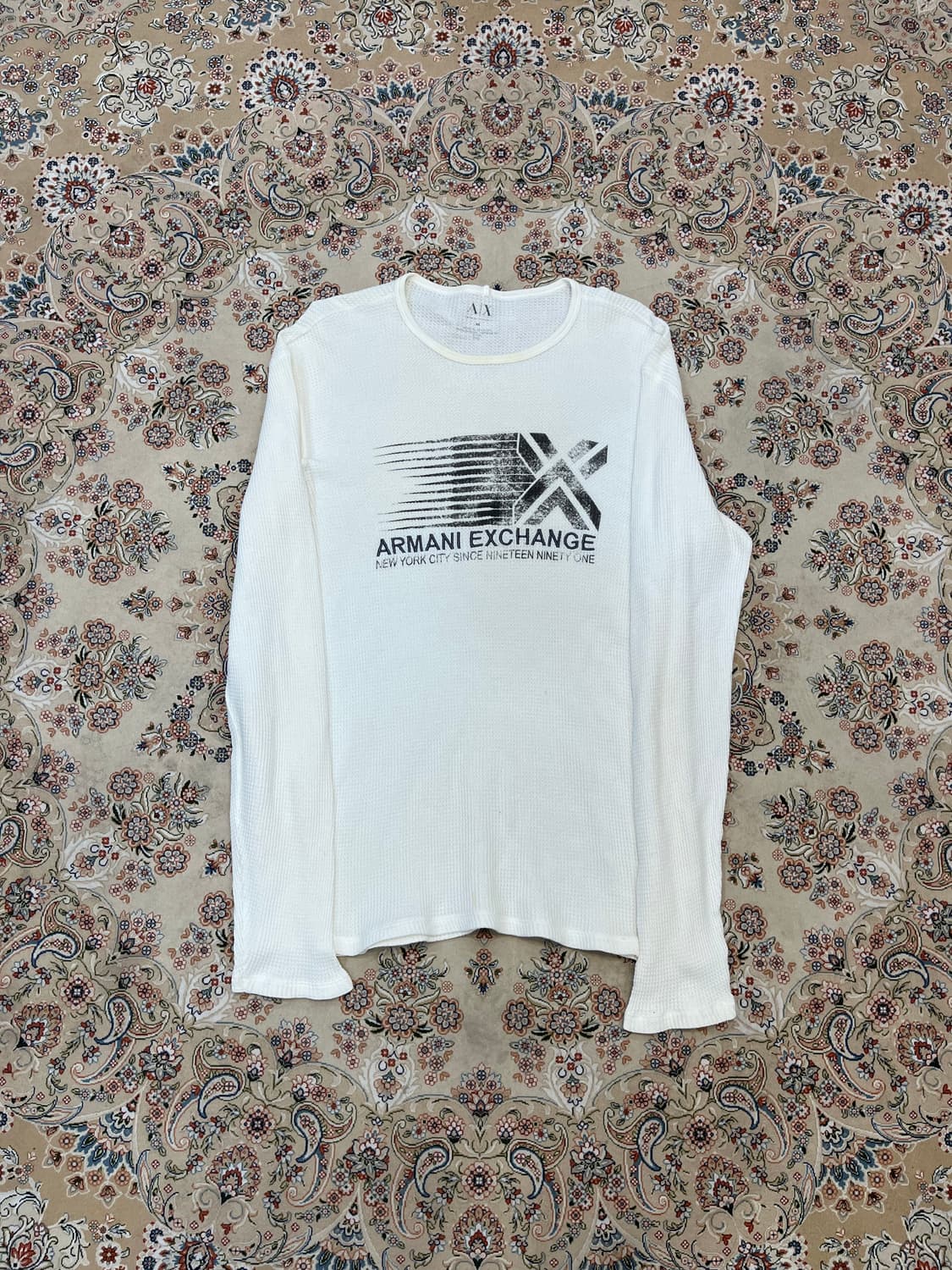 아르마니 익스체인지 프린팅 와플 롱슬리브 상품이미지1