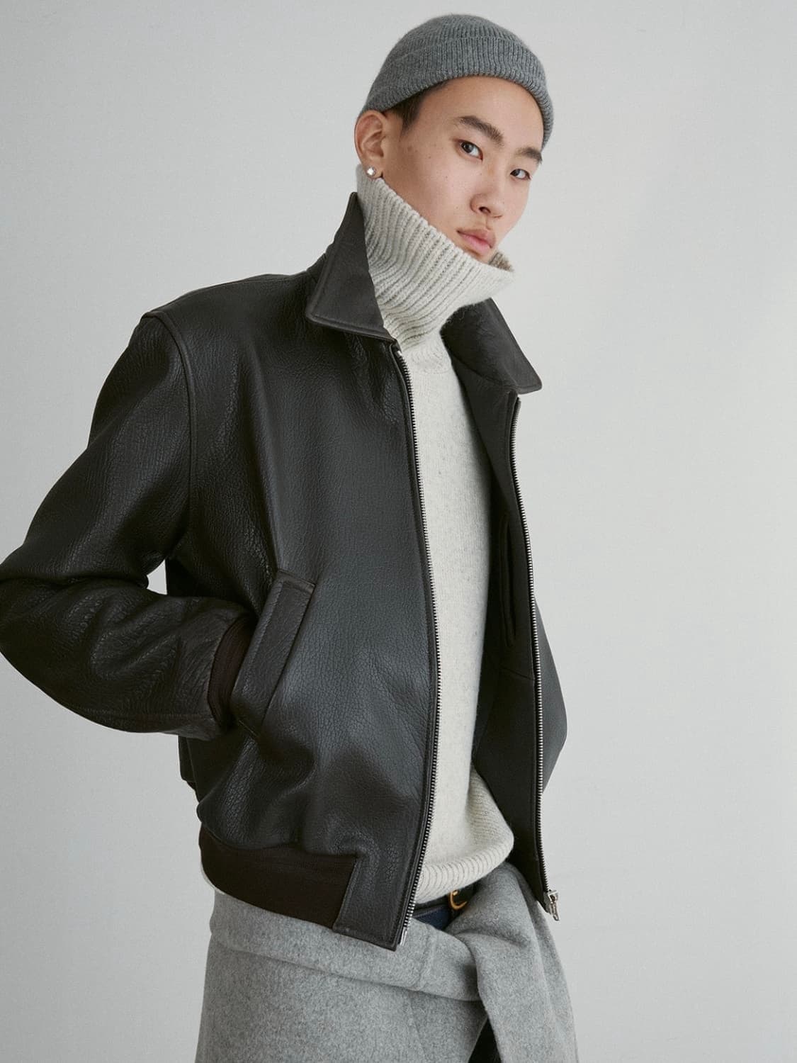 [XL] 렉토 벤 슈렁큰 램 레더 가죽 자켓 다크 브라운 상품이미지1