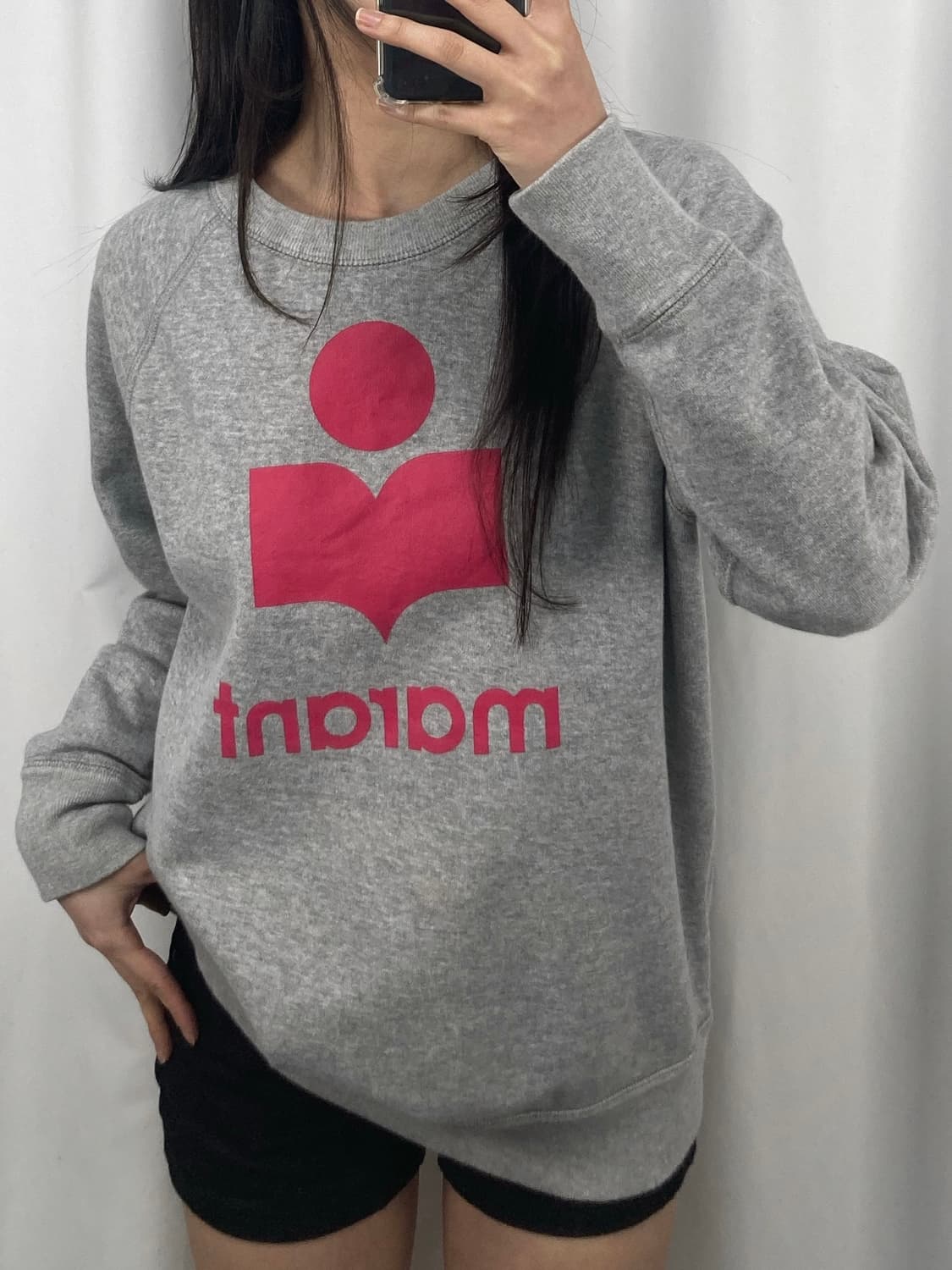 이자벨마랑 그레이 빅로고 맨투맨 상품이미지1