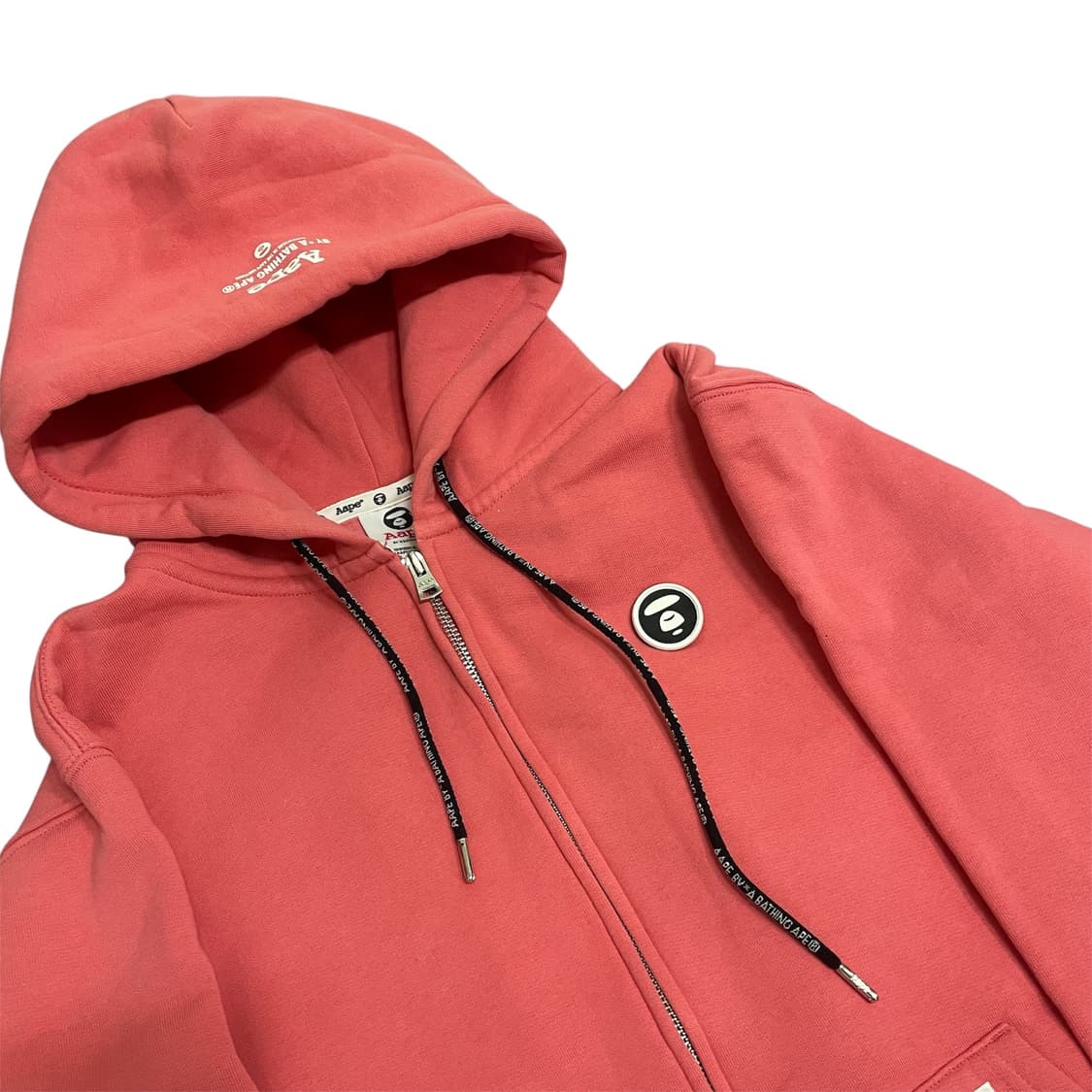 XL) 베이프 에이프 핑크 로고 프린팅 후드 집업 상품이미지2