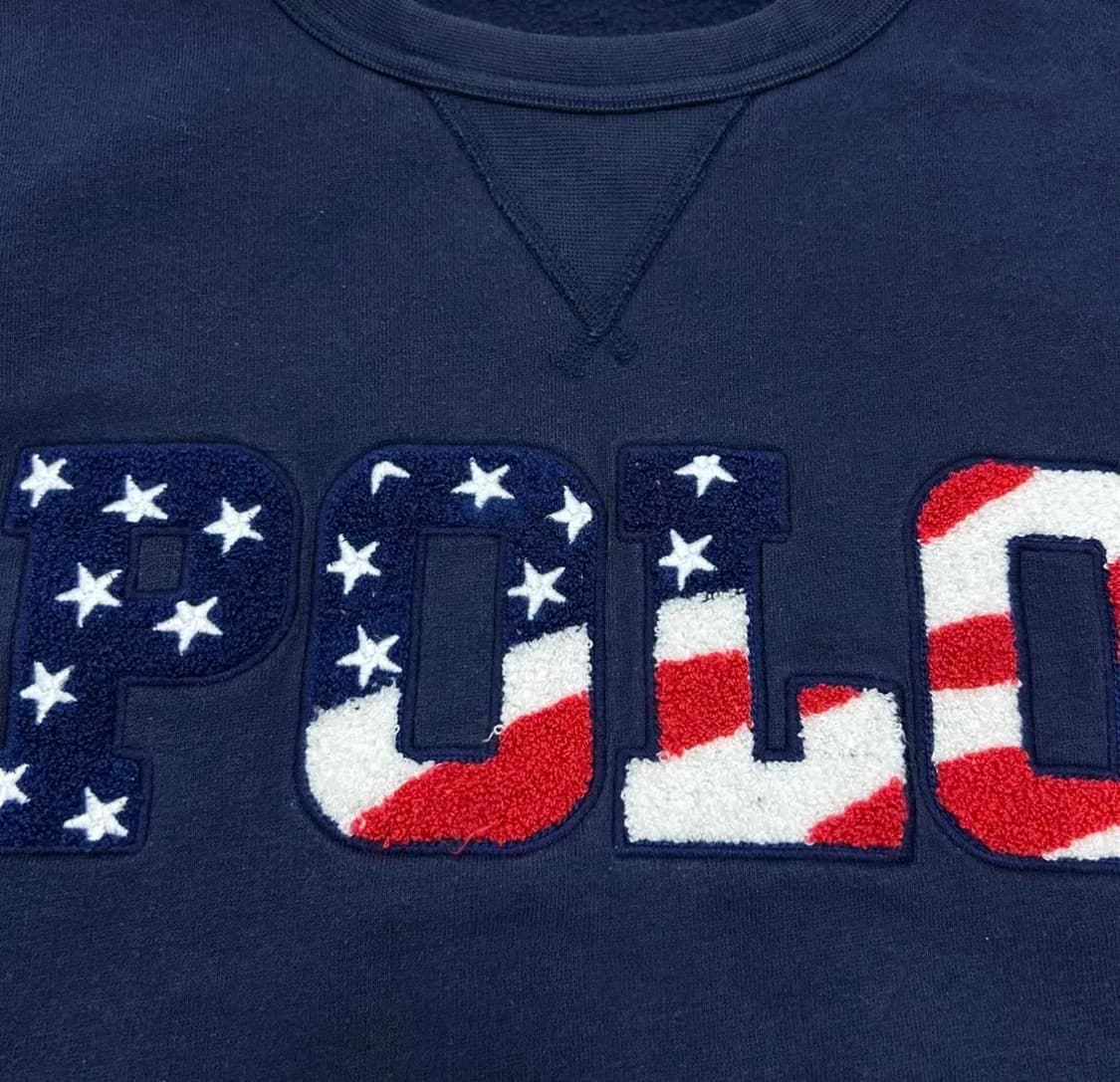 (L)폴로 성조기 네이비 스펠아웃 맨투맨 상품이미지4