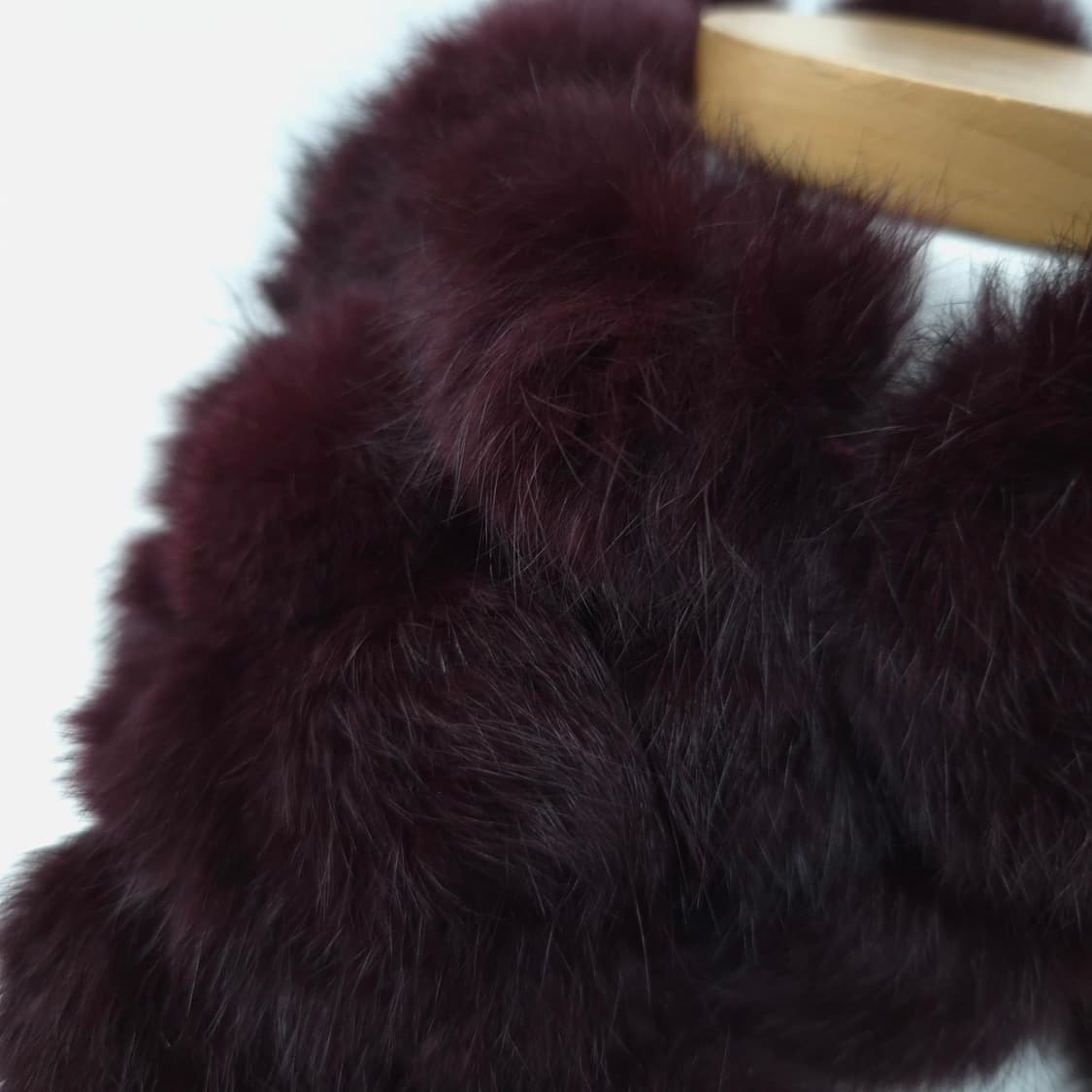 와인브라운 토끼털 래빗퍼  폼폼 롱 머플러 상품이미지6
