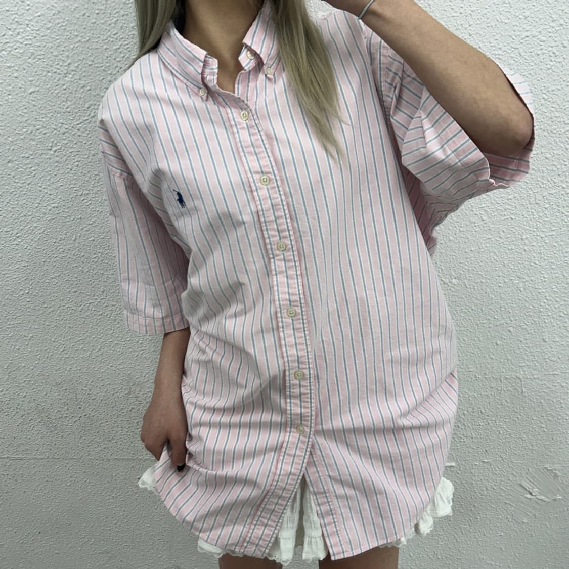 폴로 랄프로렌 네이비포니 딸기우유맛 반팔셔츠 2XL 상품이미지1