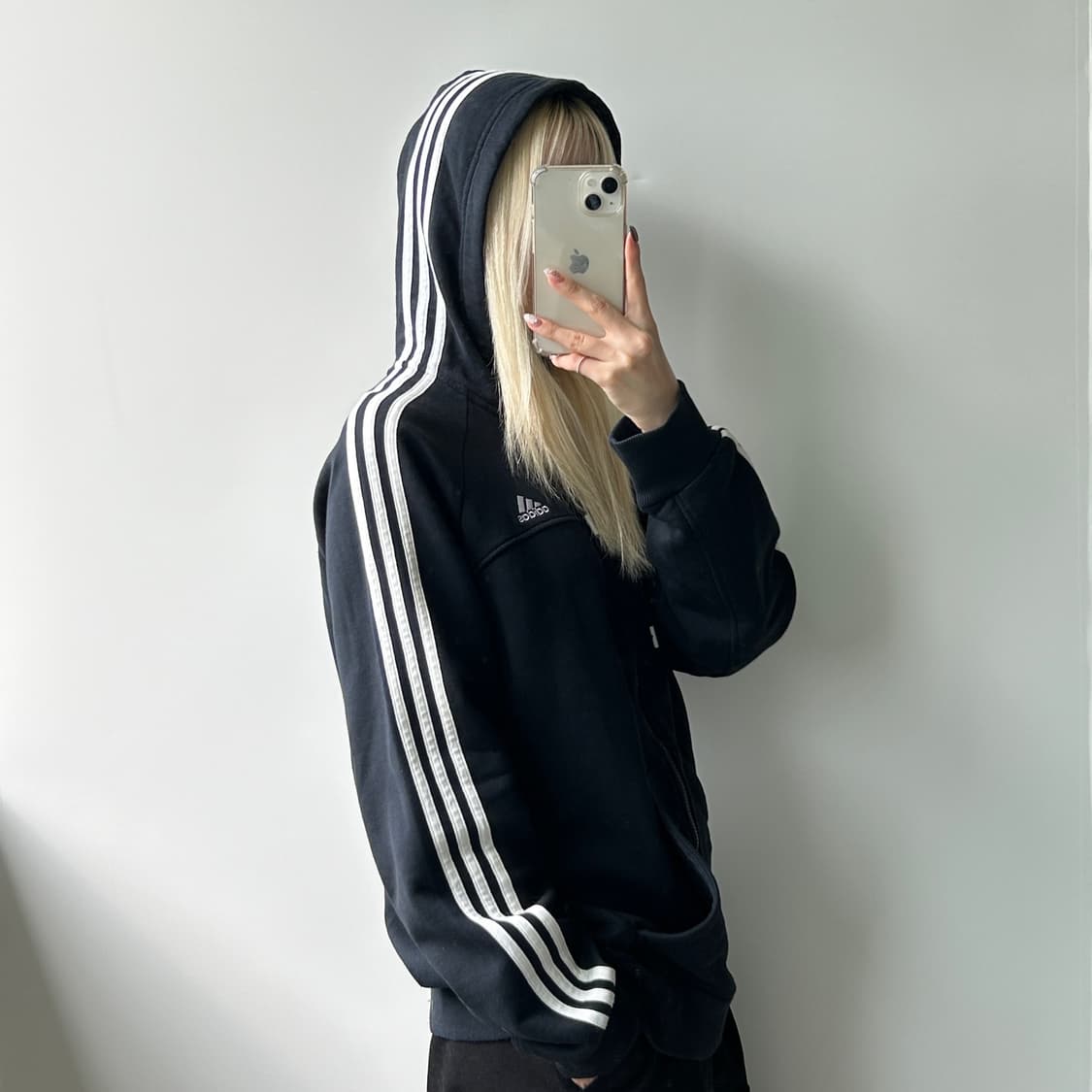 아디다스 삼선 블랙 후드 상품이미지2