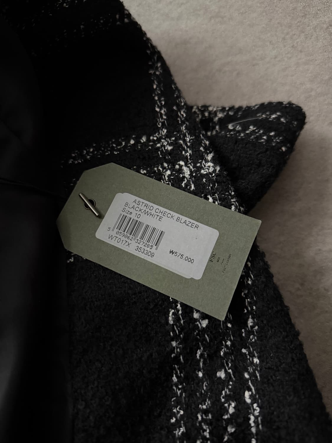 올세인츠 체크 더블 브레스트 코트 상품이미지6