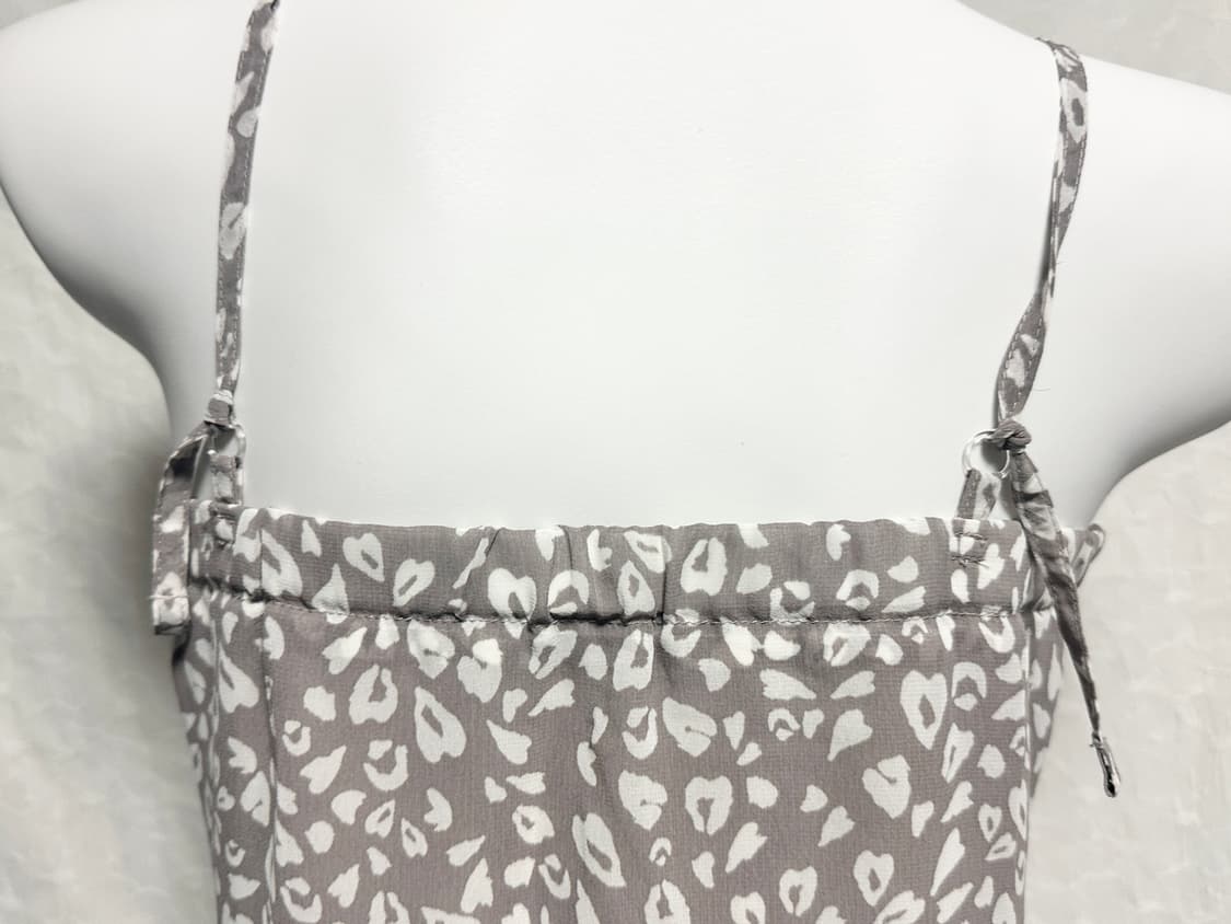 빈티지 갸루 레오파드 레이스 슬리브리스 탑 상품이미지3