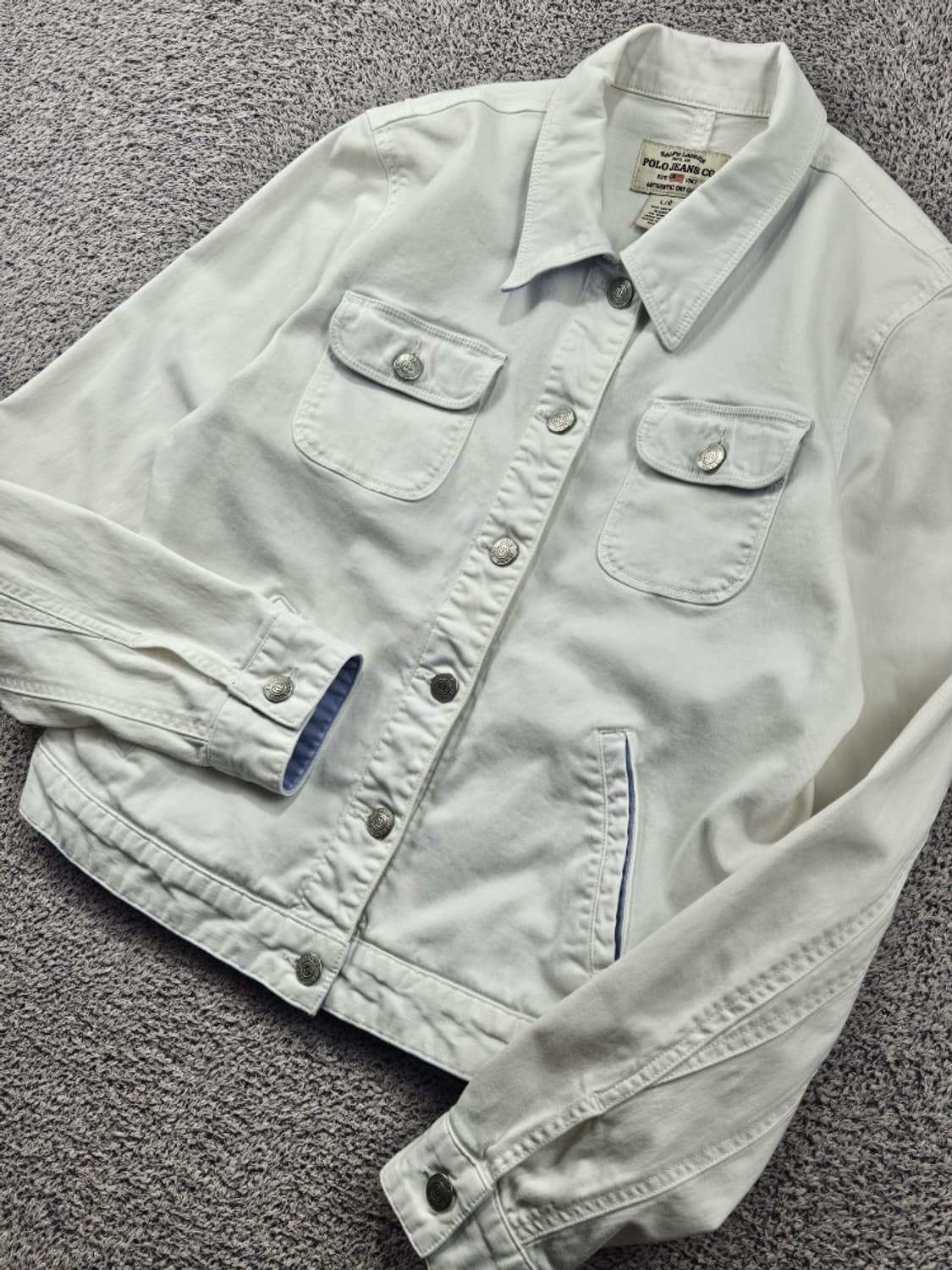 폴로 진스 컴퍼니 화이트 스판 데님 워크 자켓 ( L ) / 11813 상품이미지6