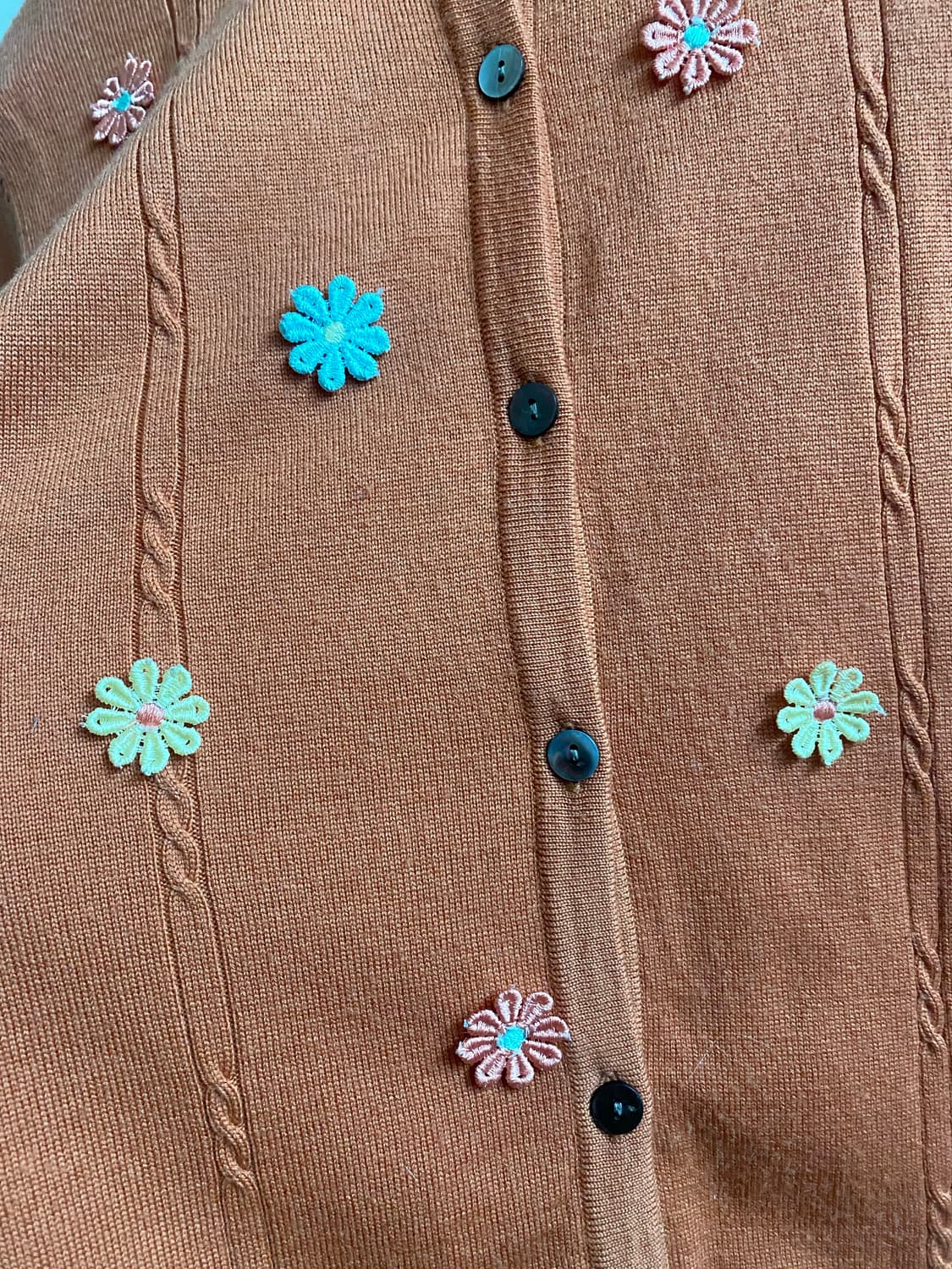 LANSOIR 꽃무늬 가디건 M 오렌지 상품이미지6