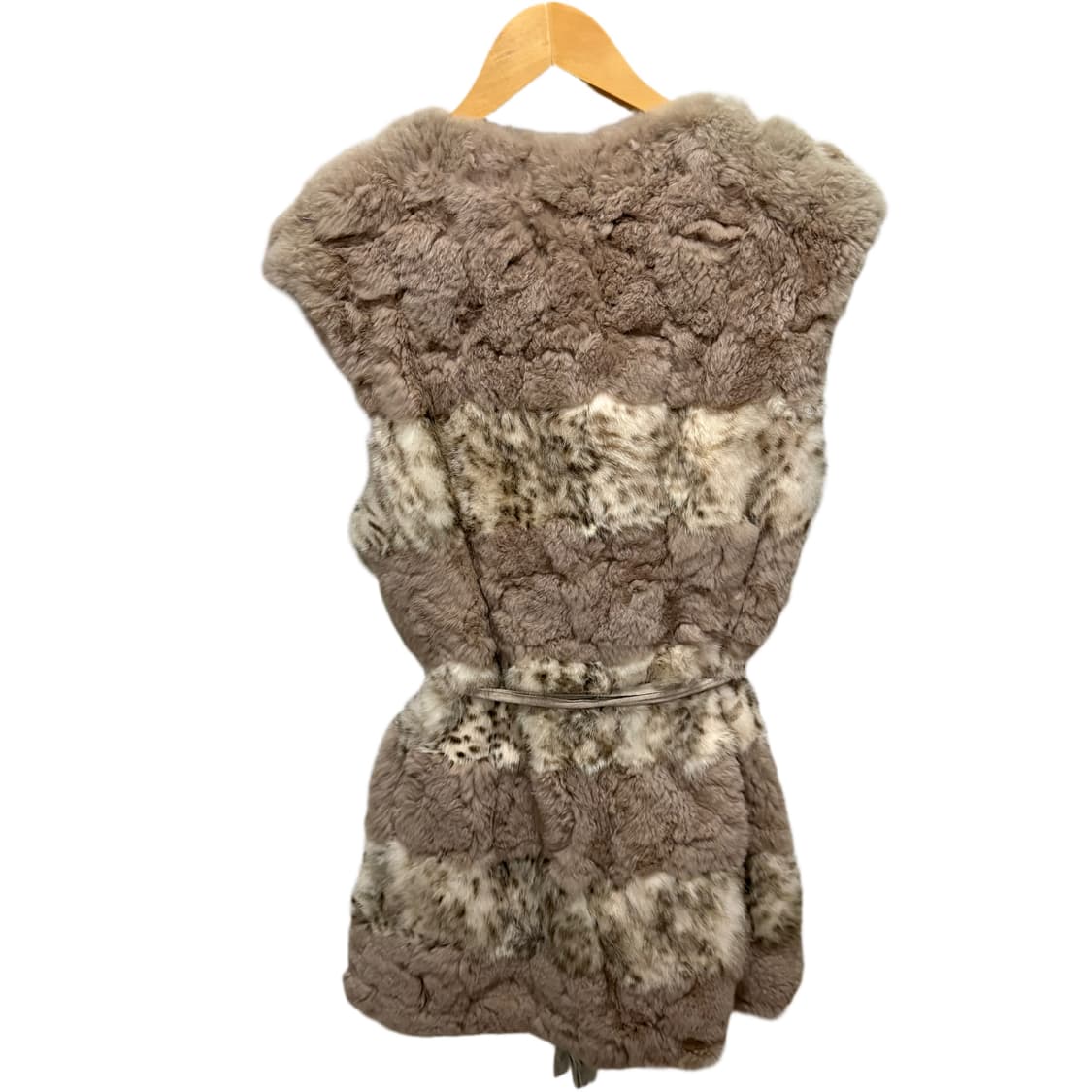 빈티지 핑크베이지 레오파드 퍼 조끼 베스트 상품이미지10