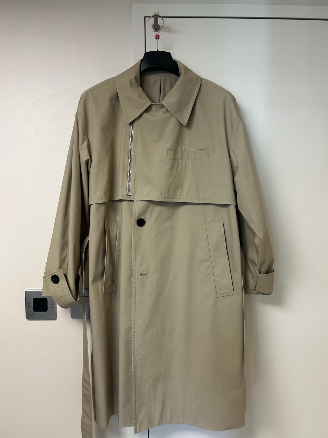 솔리드옴므 더블레이어드 베이지 트렌치 코트 105사이즈 상품이미지7