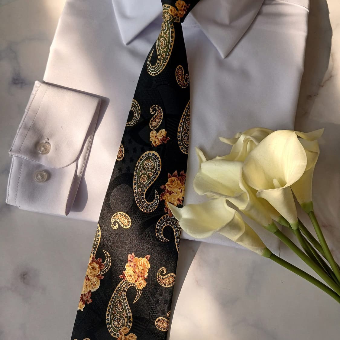 니나리치 실크 페이즐리 플라워 넥타이 10cm A+등급 A19836 상품이미지7