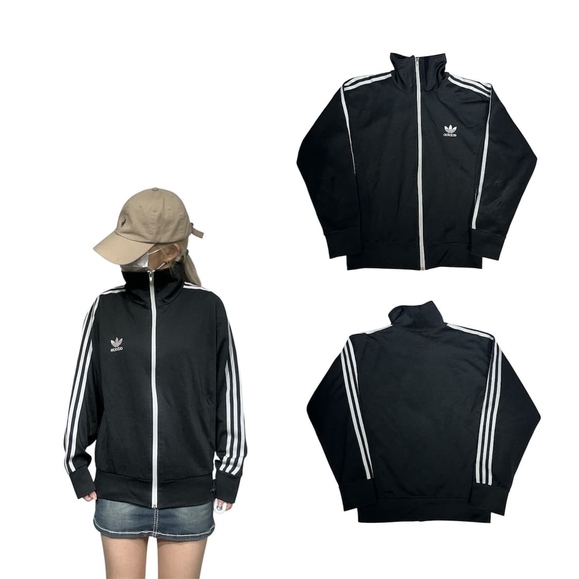 아디다스 블랙 화이트 삼선 트랙탑 져지 M 상품이미지1