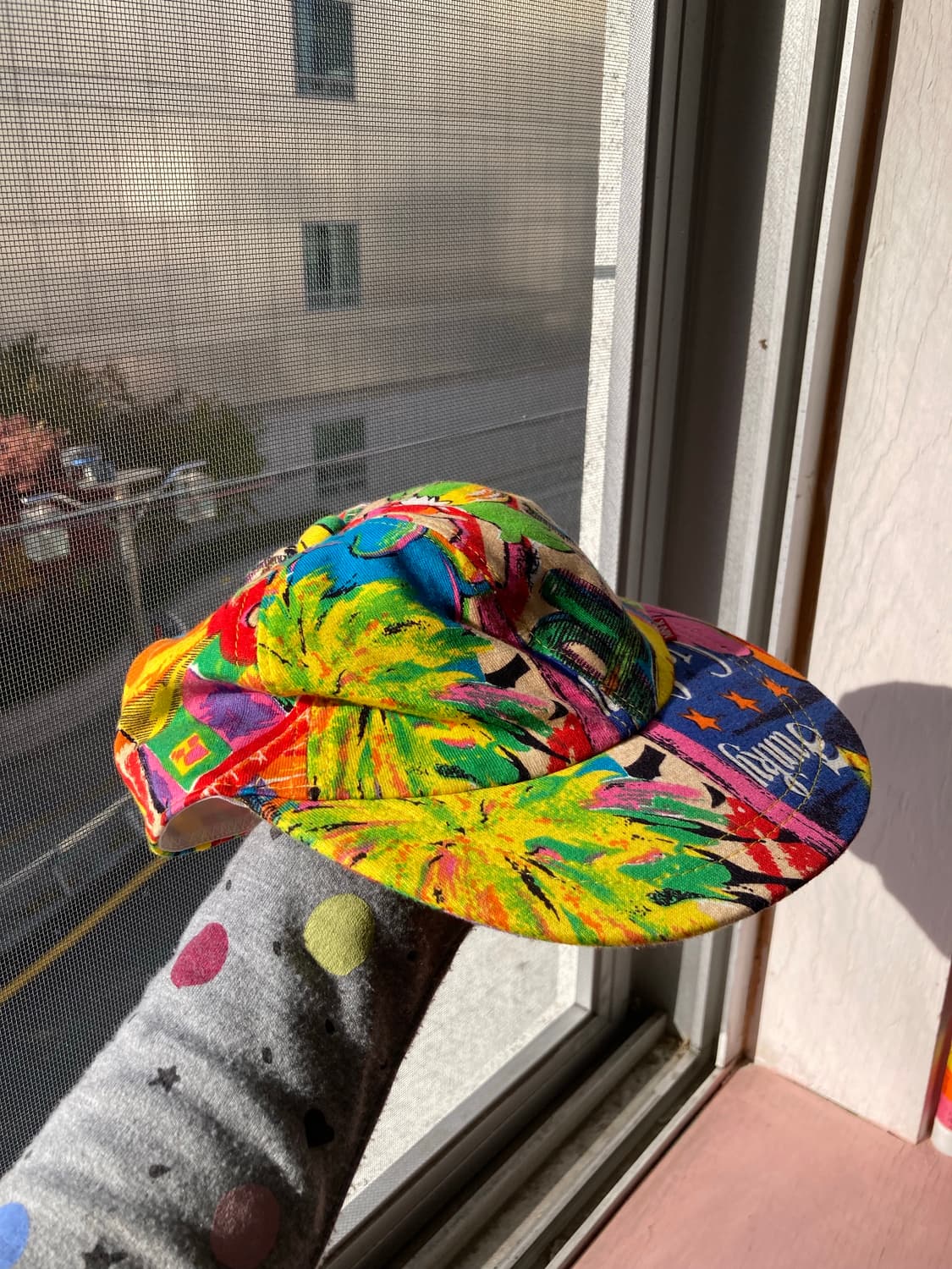 레인보우 페인팅 패턴 캠프캡 상품이미지3