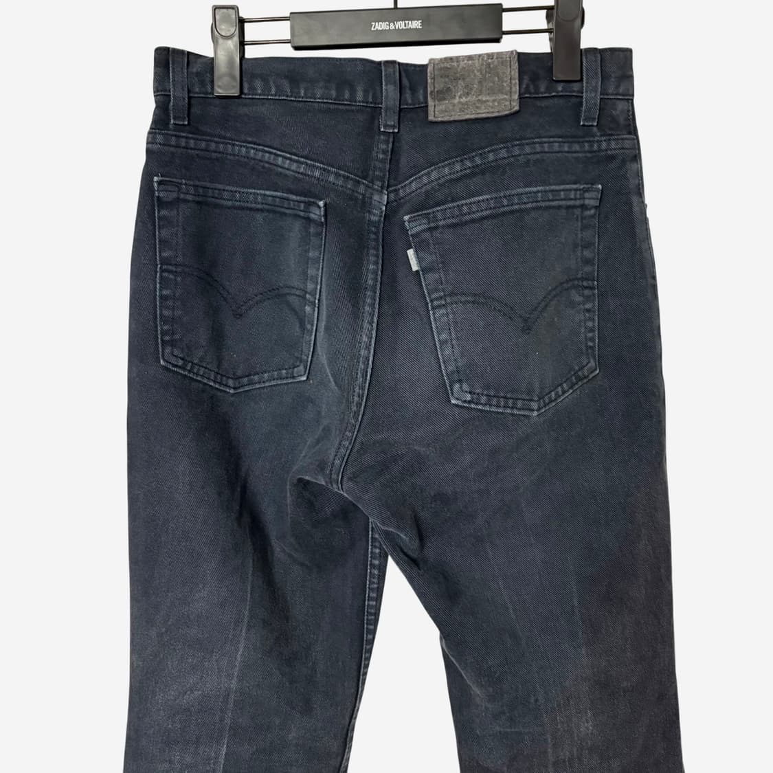 90s 리바이스 실버탭 플레어 블랙진 부츠컷 데님팬츠 517 흑청 상품이미지4