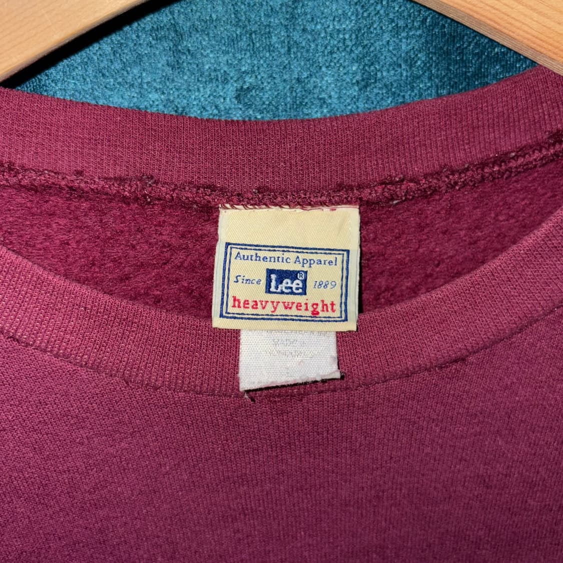 (L) 90s Lee 콜로라도 버건디 오버 맨투맨 상품이미지4